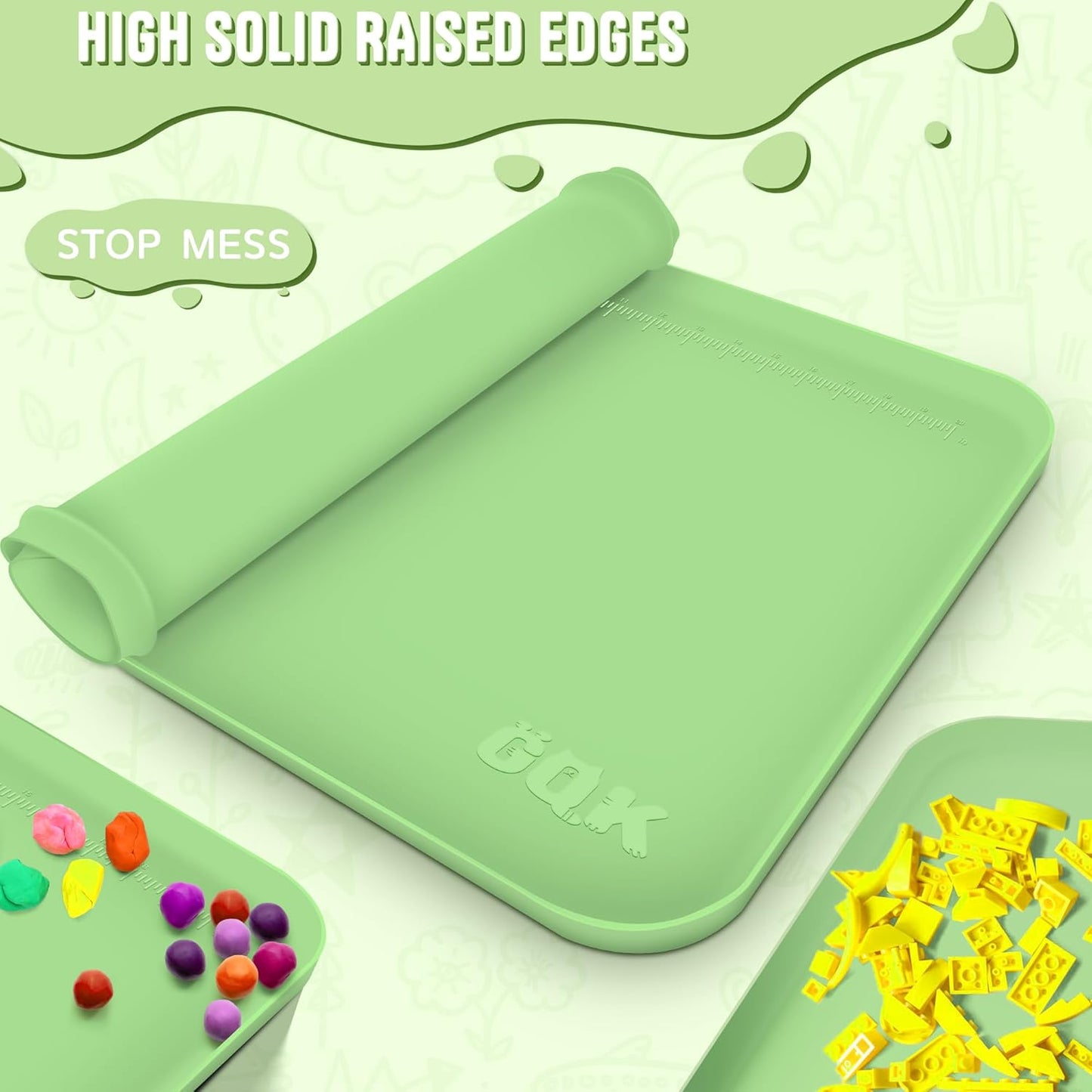 Painting Mat for Kids / 16 x 24 / Green