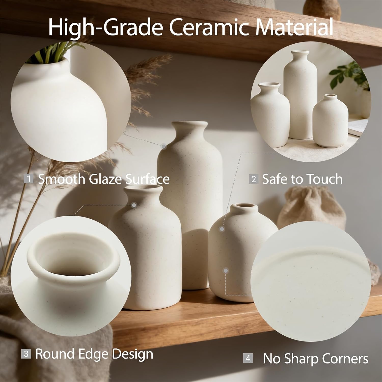Ceramic Vase Setamic Vase Set / White