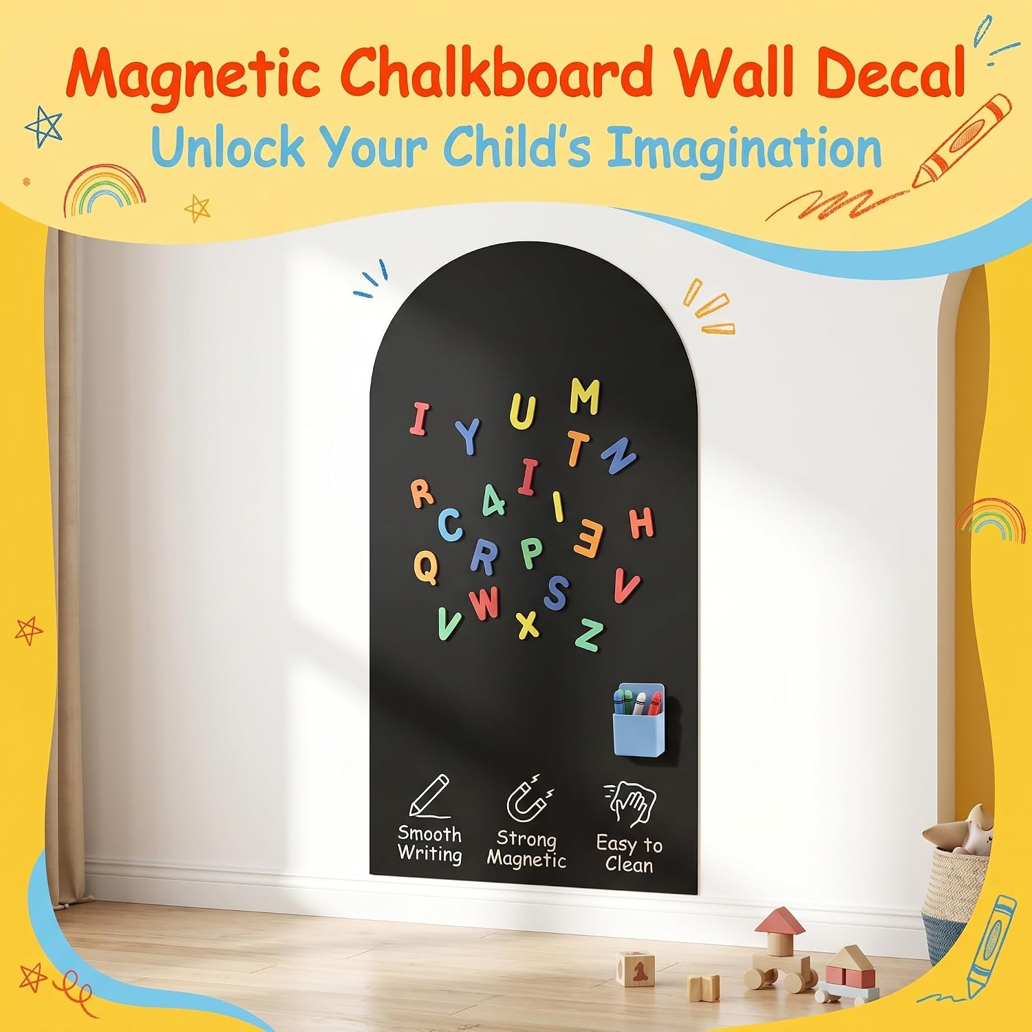 Magnetic Arch Wall Decal / Black / 40 x 18
