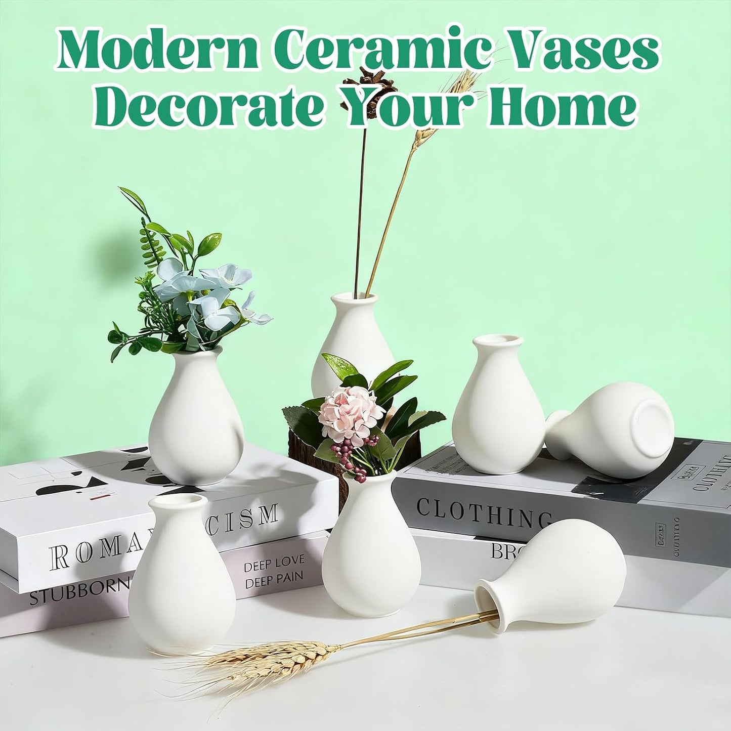 Ceramic Bud Vases Bulk / White / 3.9 Inch / Set of 15