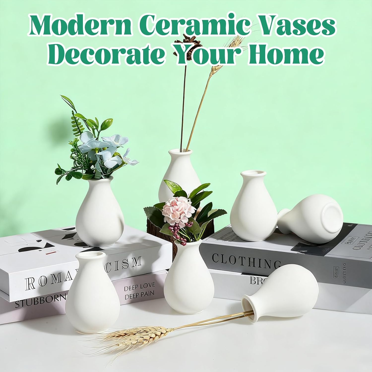 Ceramic Bud Vases Bulk / White / 3.9 Inch / Set of 15
