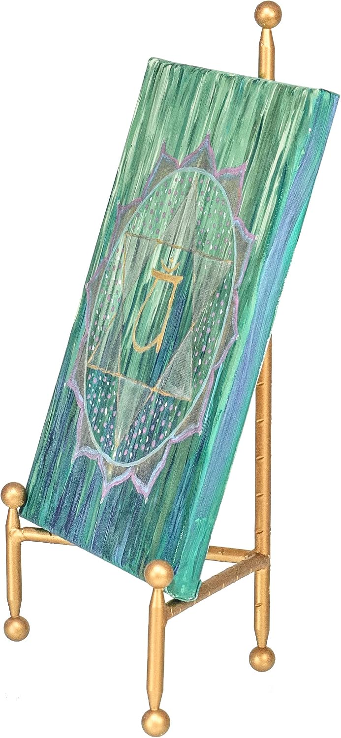 Red Co. Decorative Tripod Plate Stand and Art Holder Easel in Gold Finish - 14" h