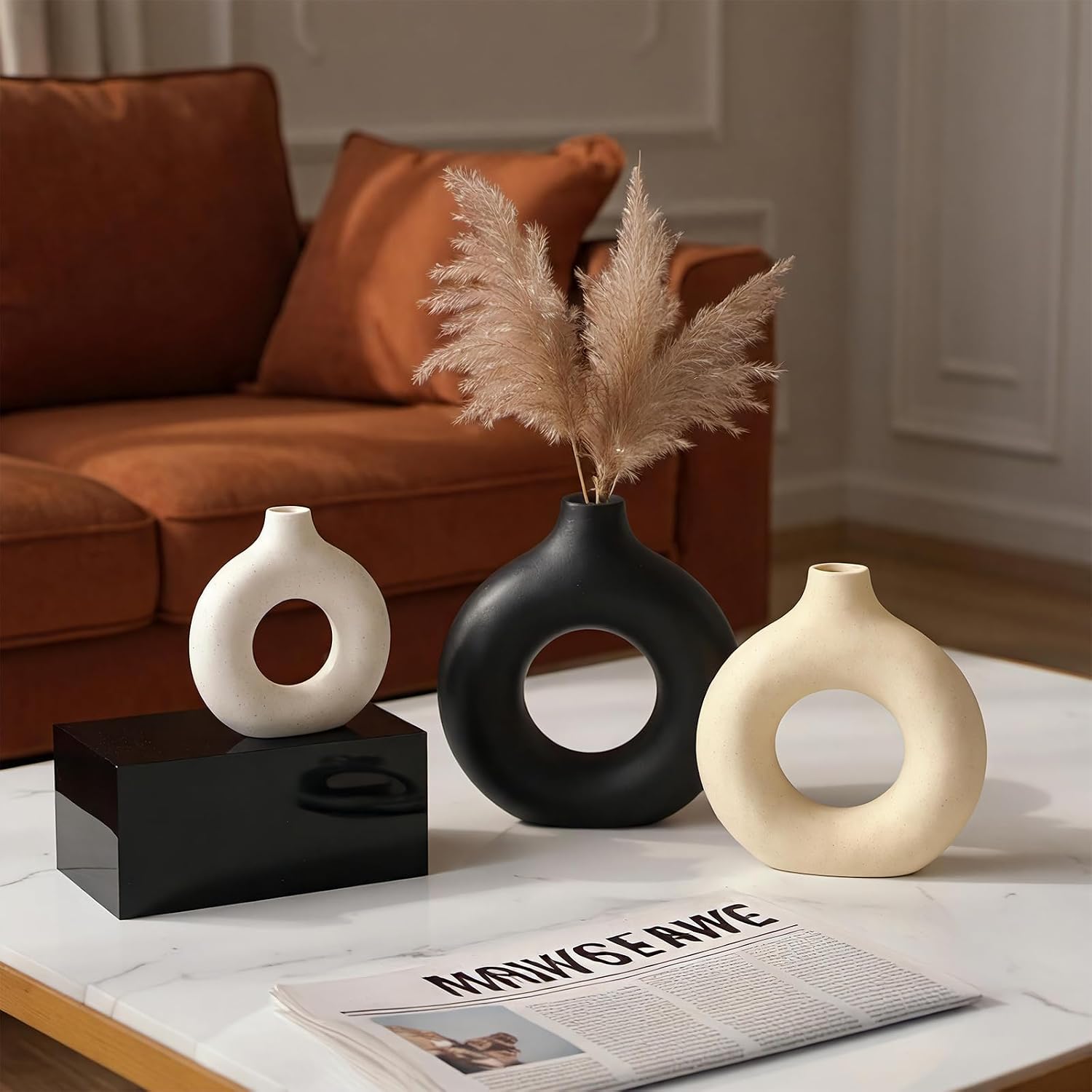Ceramic Donut Vase Set / Set of 3