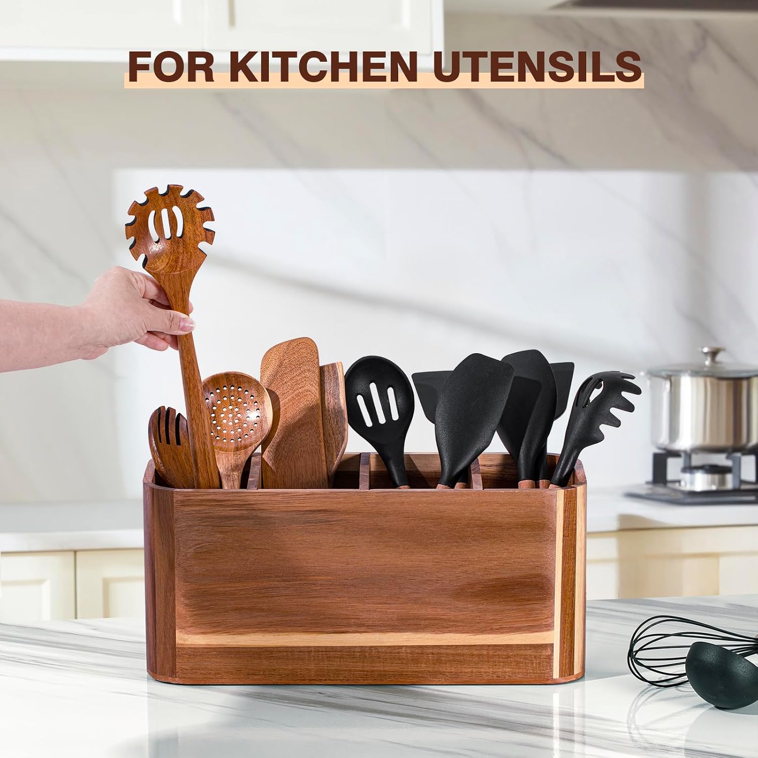 WDT Tool Utensil holder for Kitchen Counter - Large Kitchen Utensil Holder Organizer for Counter or Countertop, Large