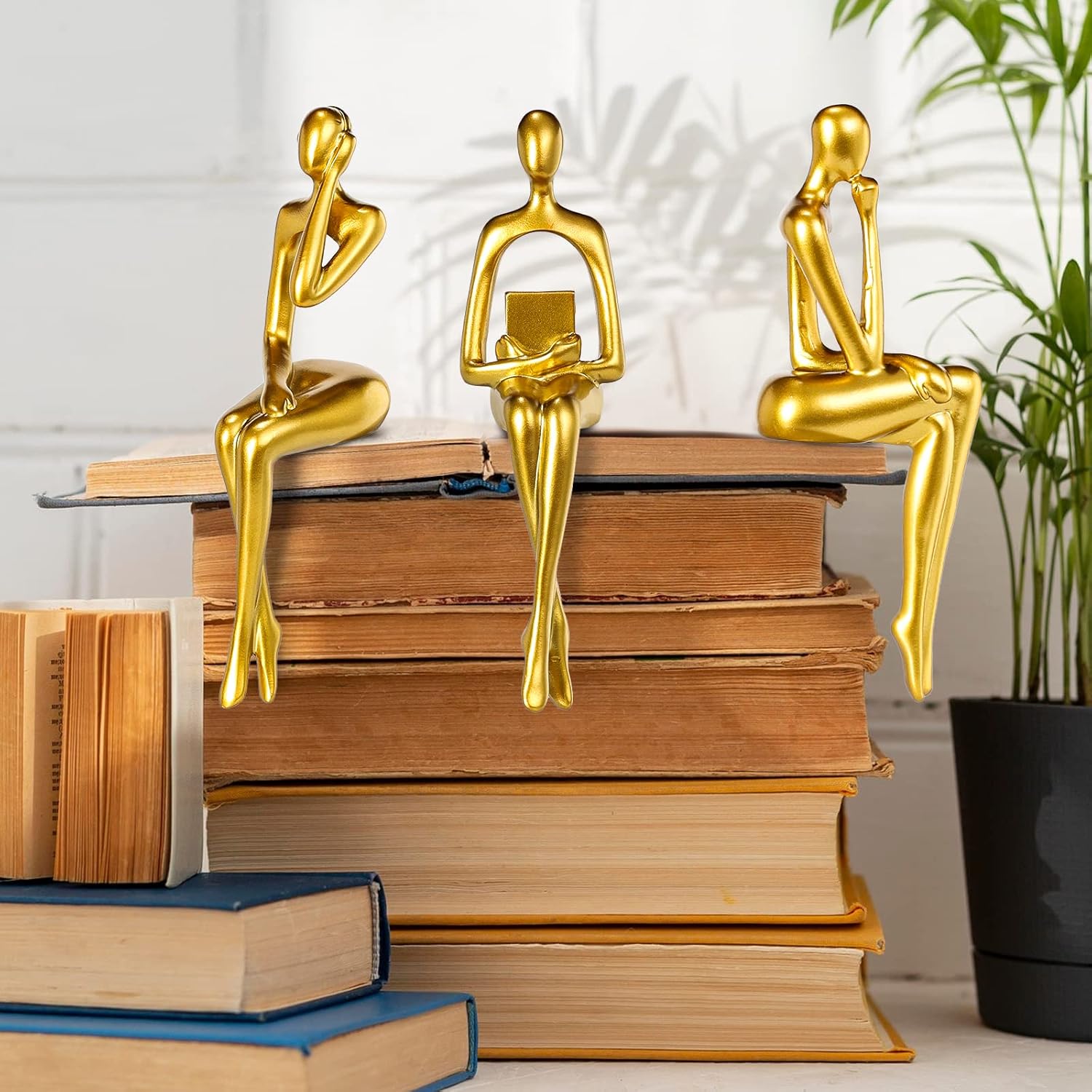 Golden Resin Collectible Figurines / Sitting Posture--gold