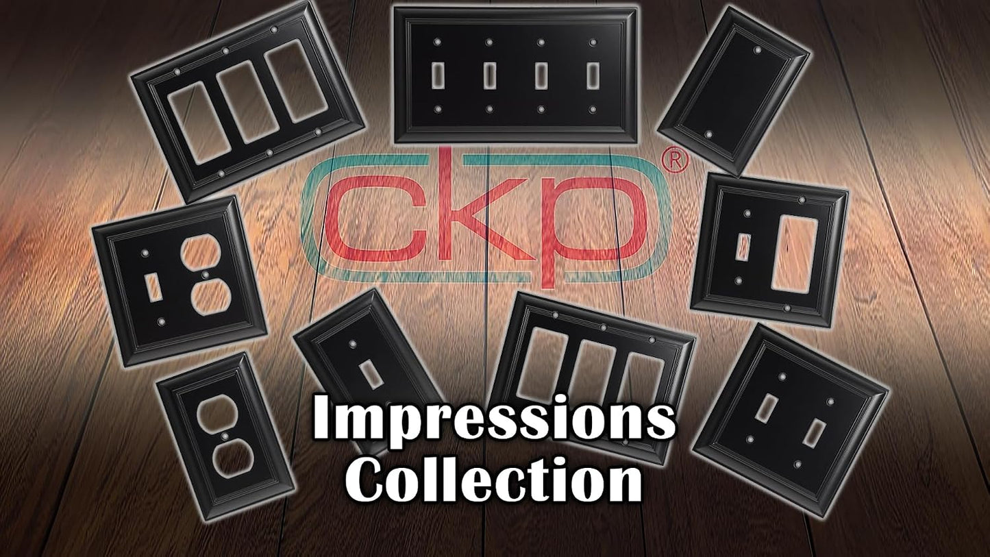 Cool Knobs and Pulls (CKP) Impressions Collection, 31194 Decorative Double Duplex Wall Plate/Outlet Cover, Long Lasting