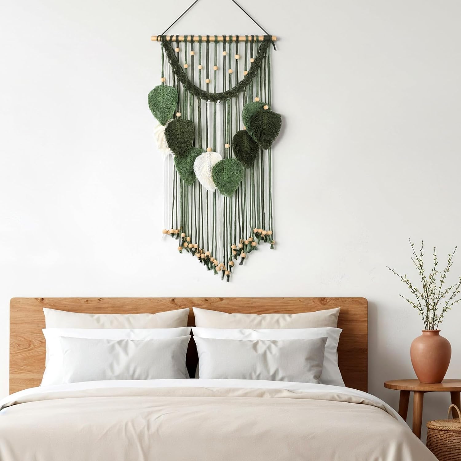 Macrame Wall Hanging / Green / 15.7 x 29.9