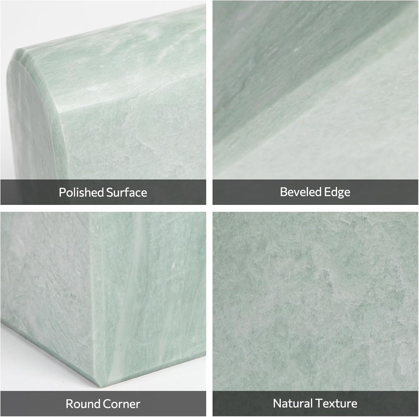Marble Bookends / Stone Bookends Decorative / 2.5 x 4.7 x 5.7 / Light Green