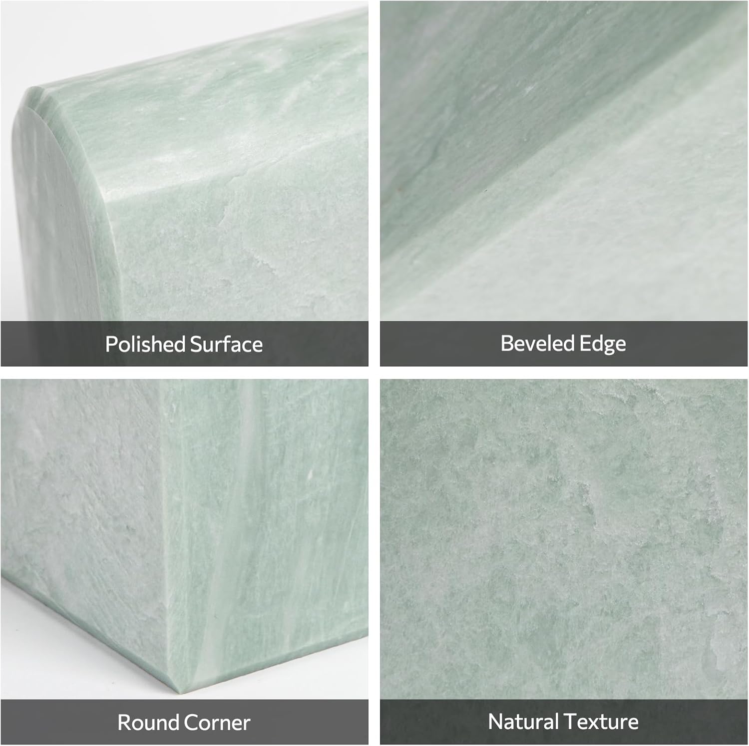Marble Bookends / Stone Bookends Decorative / 2.5 x 4.7 x 5.7 / Light Green