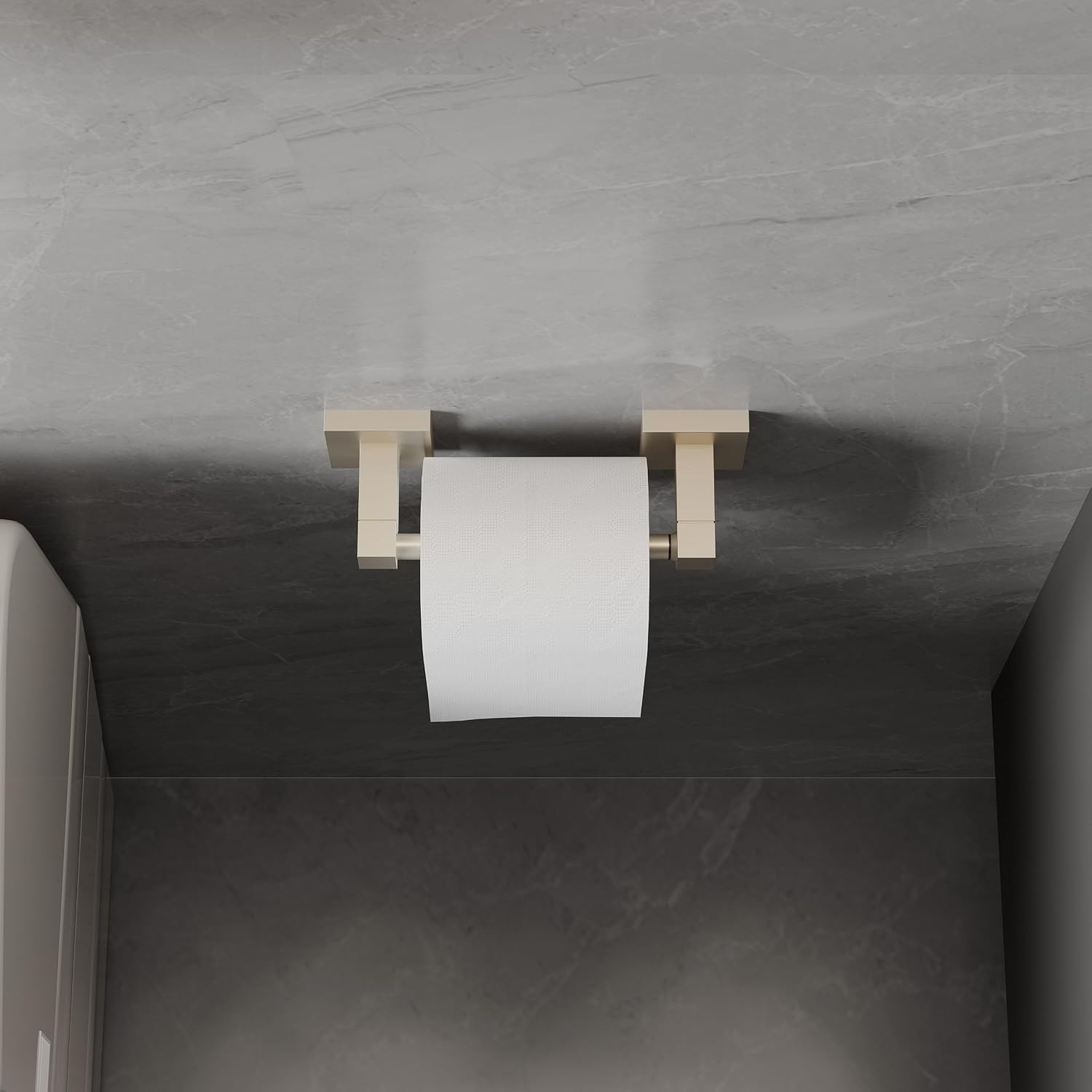 RUACQ Brushed Nickel Toilet Paper Holder Wall Mount for Bathroom, 2 Pack | Dual-Post Pivoting Tissue Roll Holder with