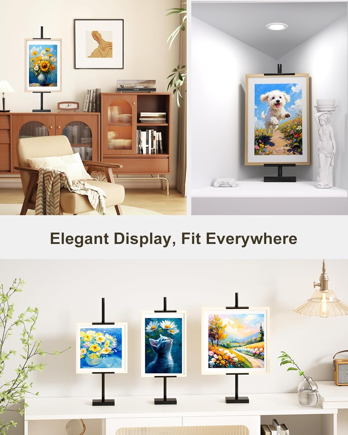 Metal Picture Frame Holder Stand Table / Black