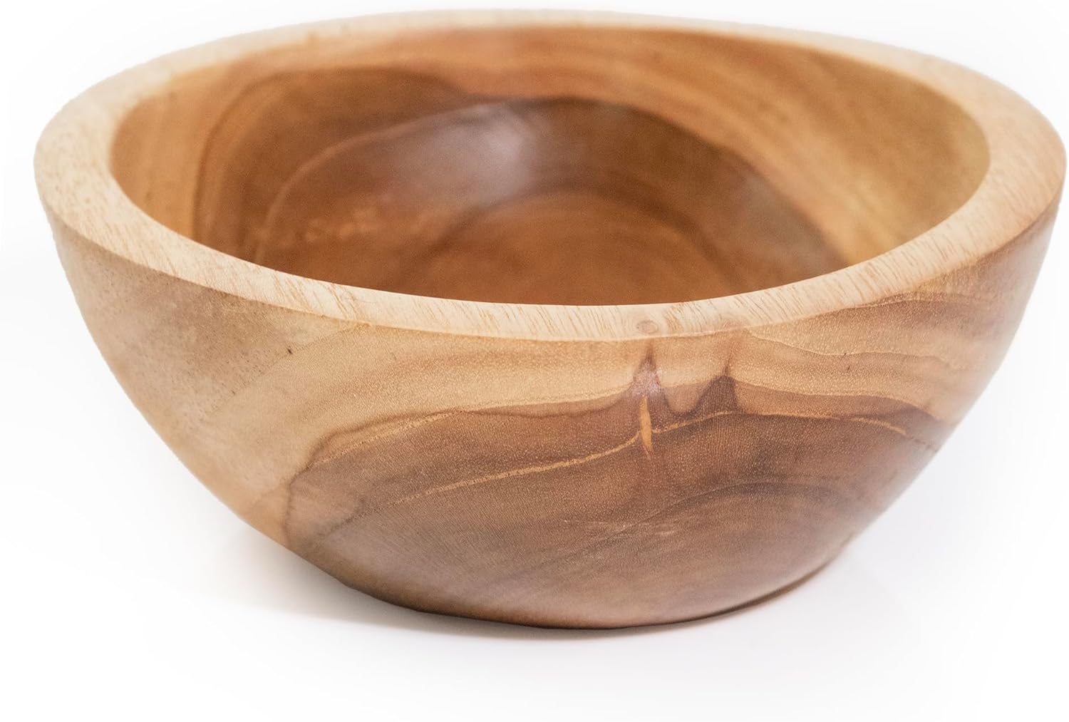 Hand Carved Teak Wood Mini Decorative Round Small Bowl / 6" Diameter