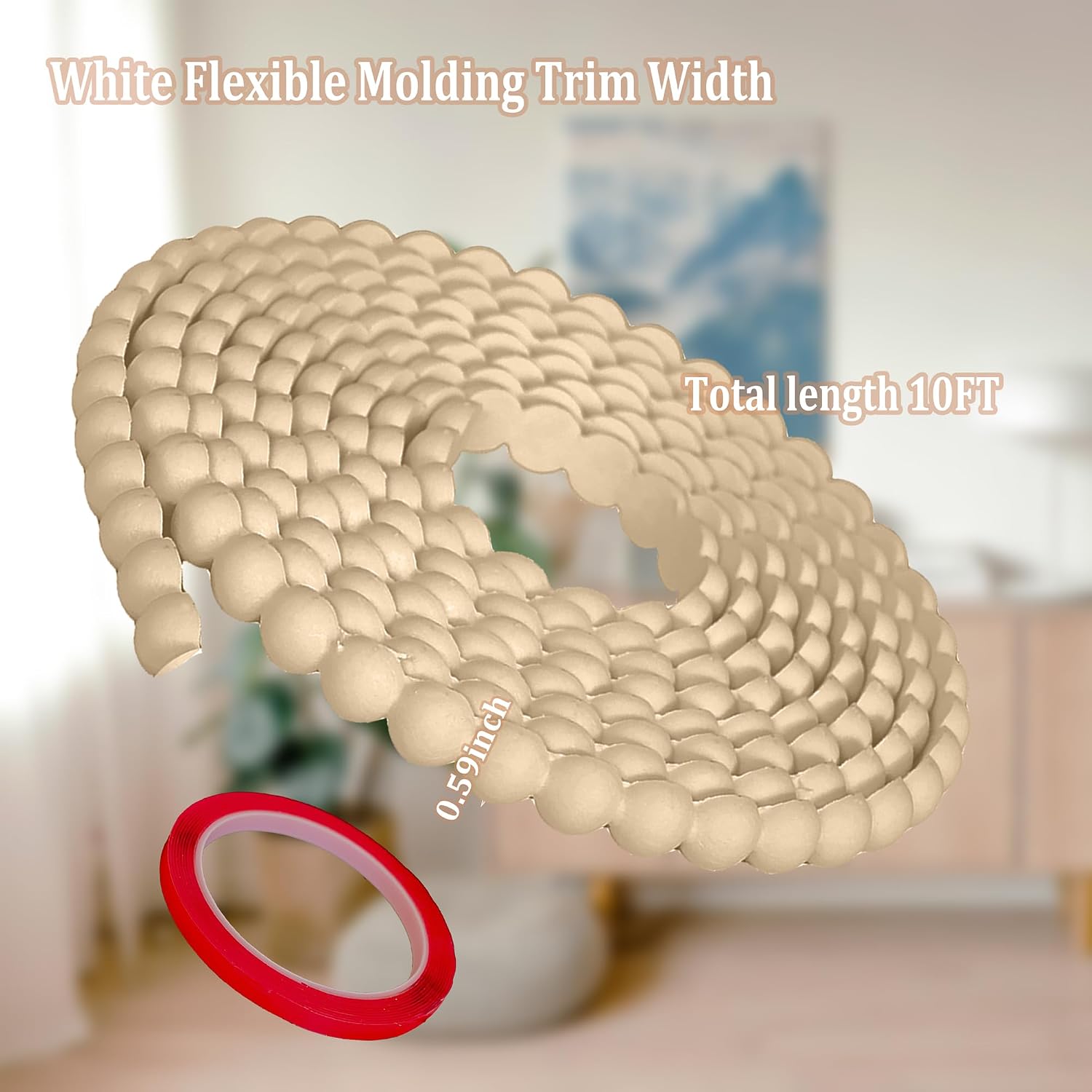 Flexible Bead Molding Trim / Brown / 10 Inch