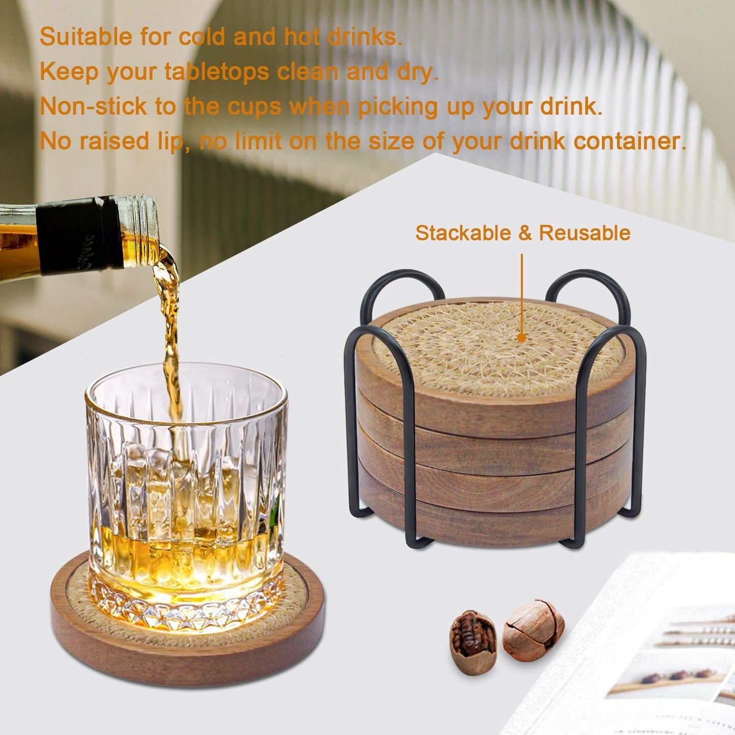 Holder / Housewarming Gift for Farmhouse Home Decor / #7 Brown / Set of 5