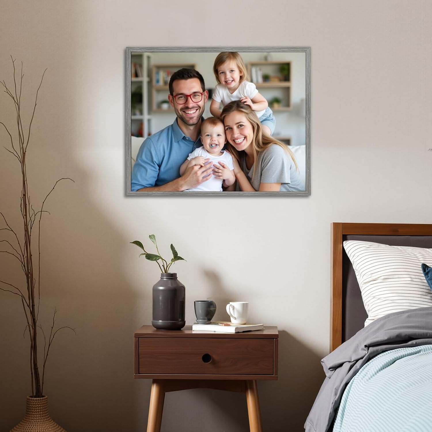 Giftgarden 16x20 Picture Frame Gray Woodgrain, 16 by 20 Thin Poster Photo Frame for Wall Display, Single