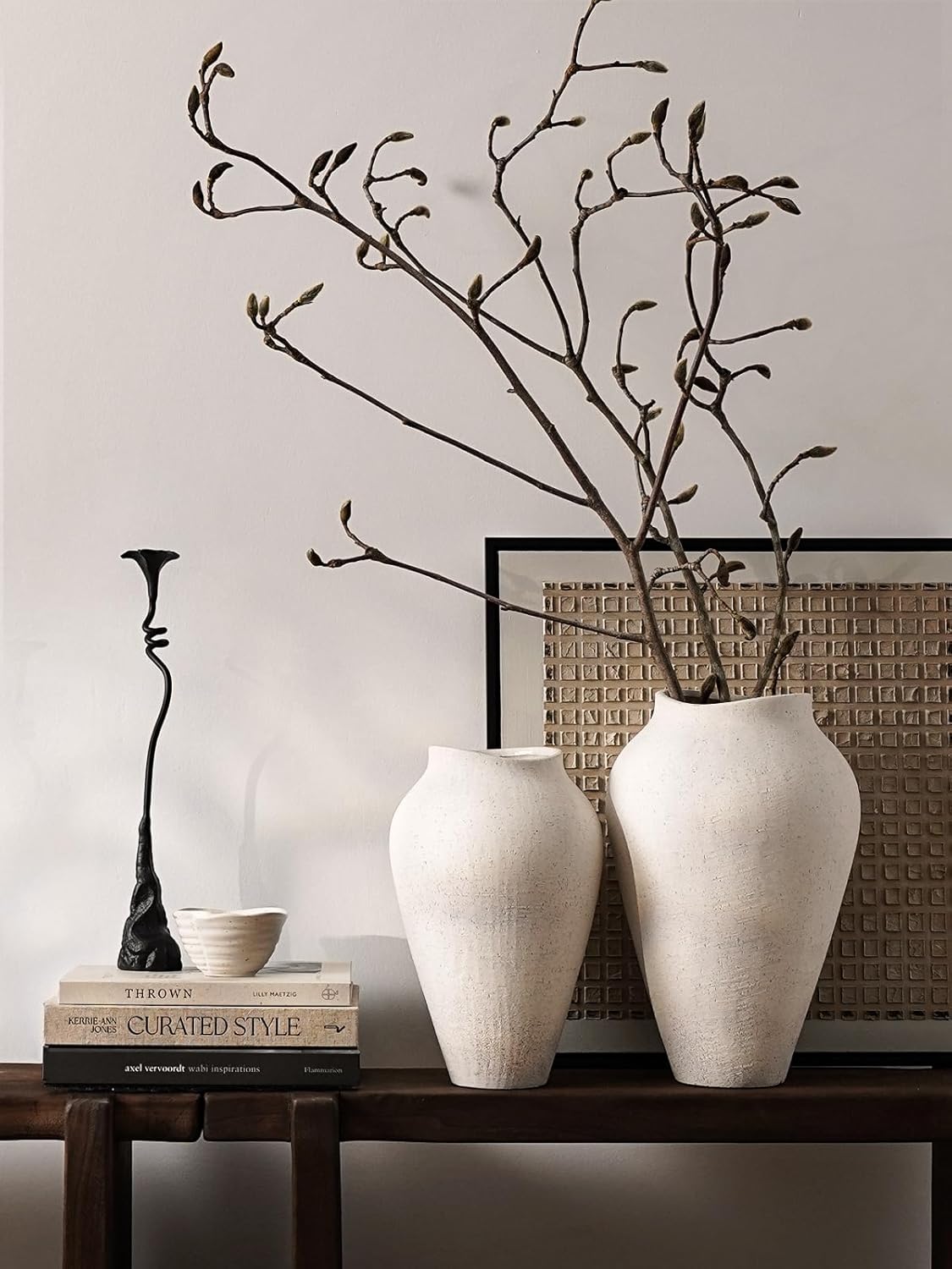White Ceramic Vase / 11.8 Inch-sandstone White / 11.8 Inch