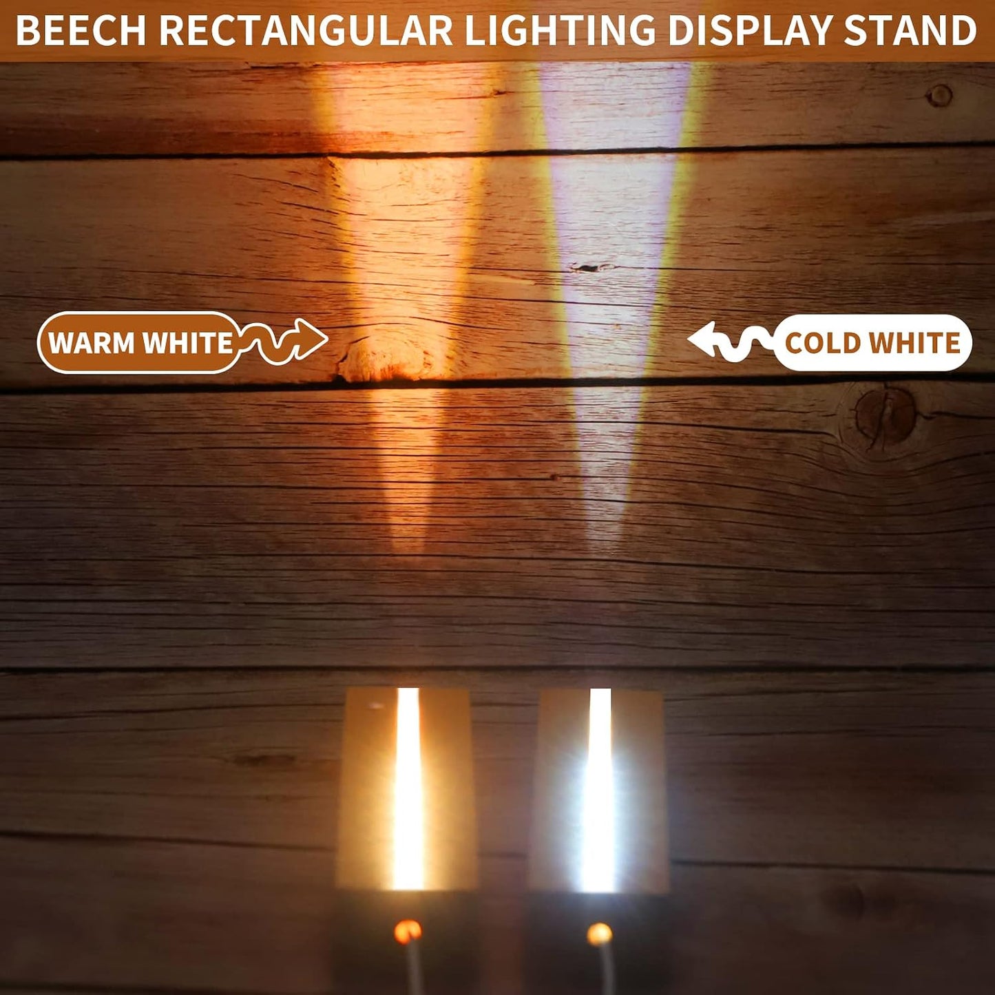 Warm/ Light / 2-Piece LED Lights Display Stand / White