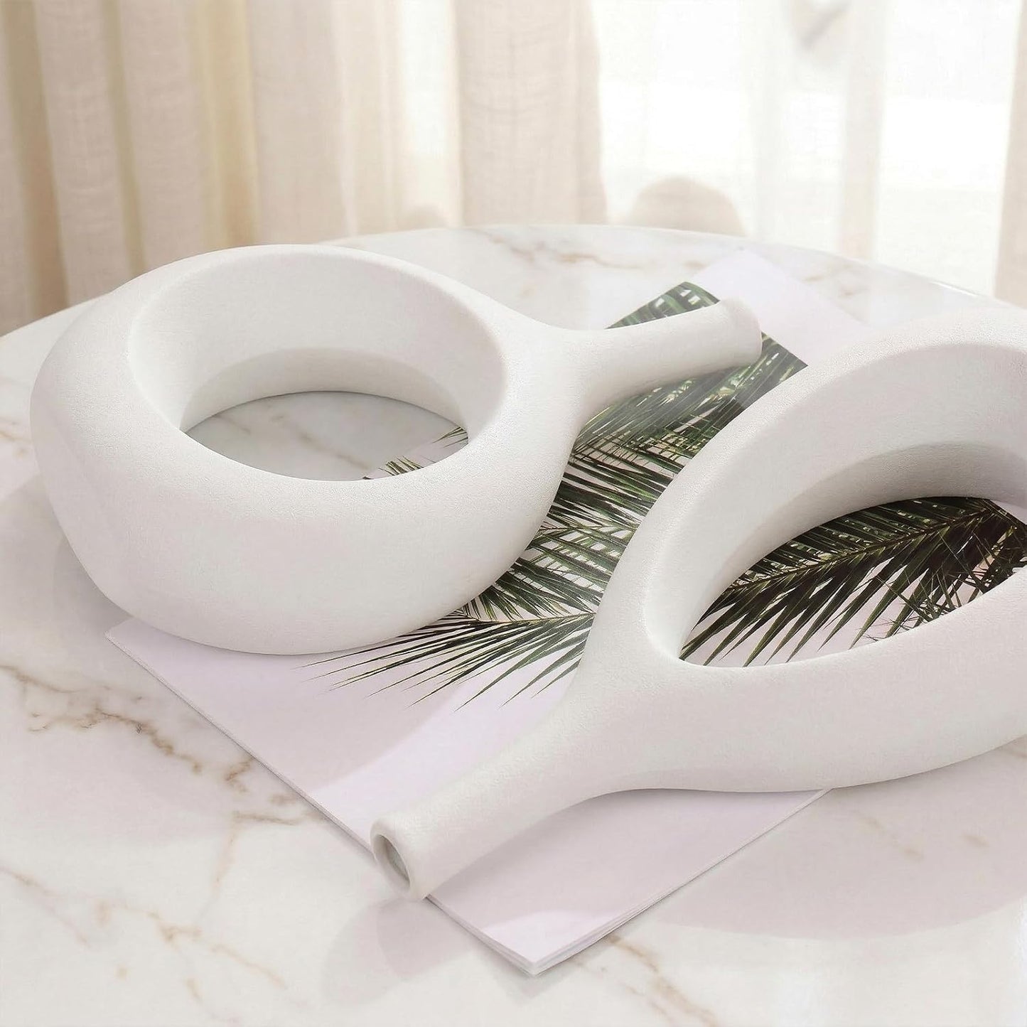 Boho Circle Vase / White / Set of 2
