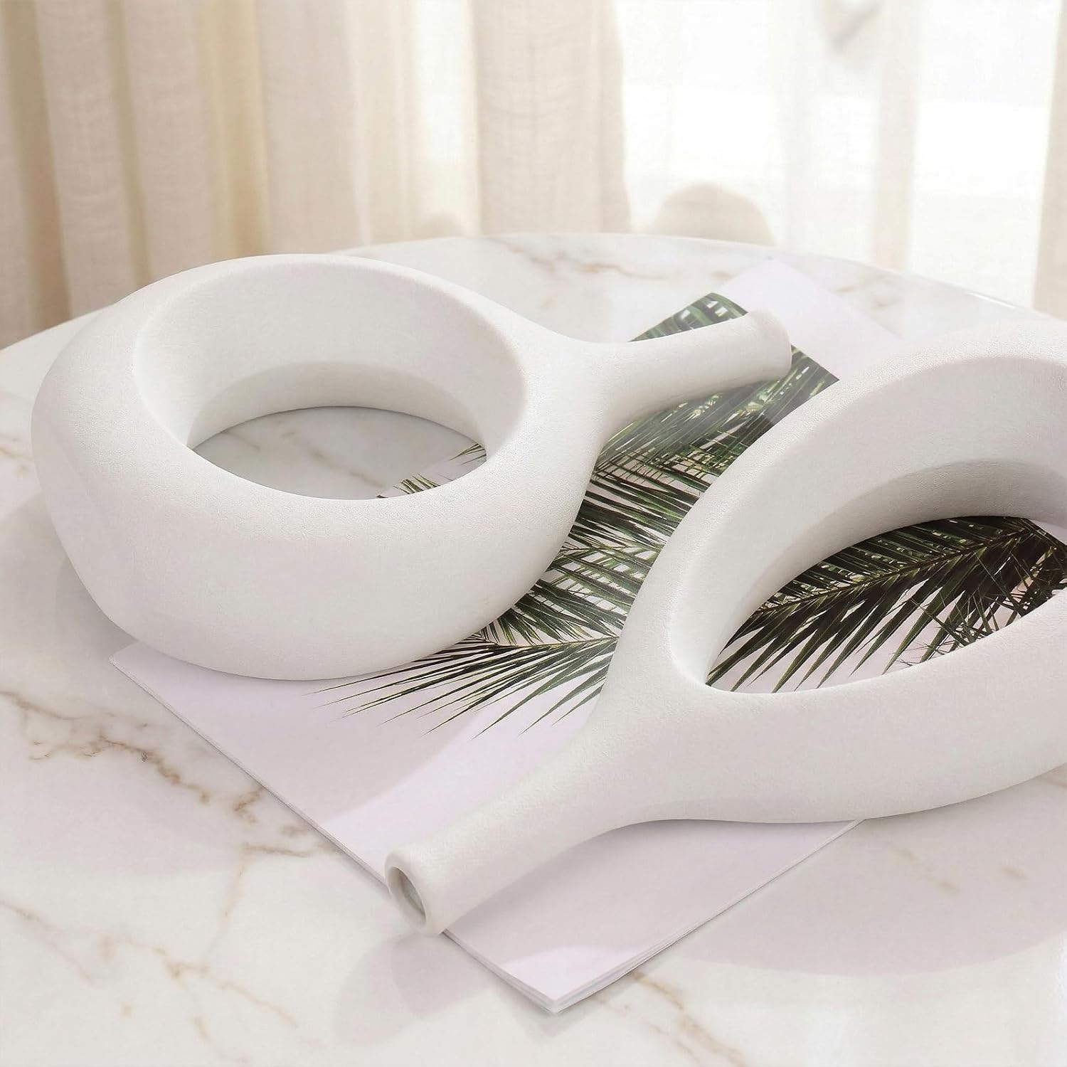 Boho Circle Vase / White / Set of 2