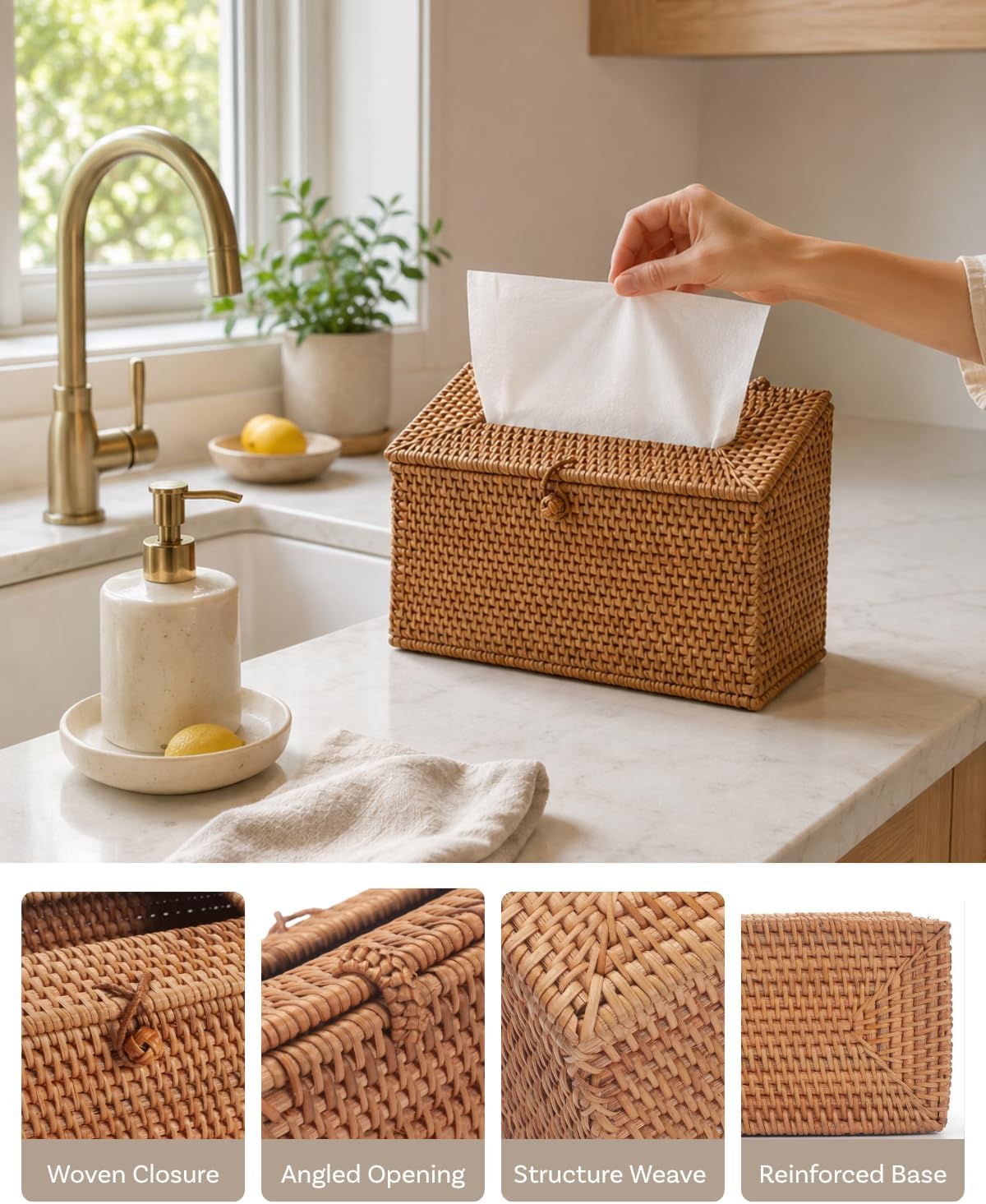 Wicker Paper Towel Holder / Natural