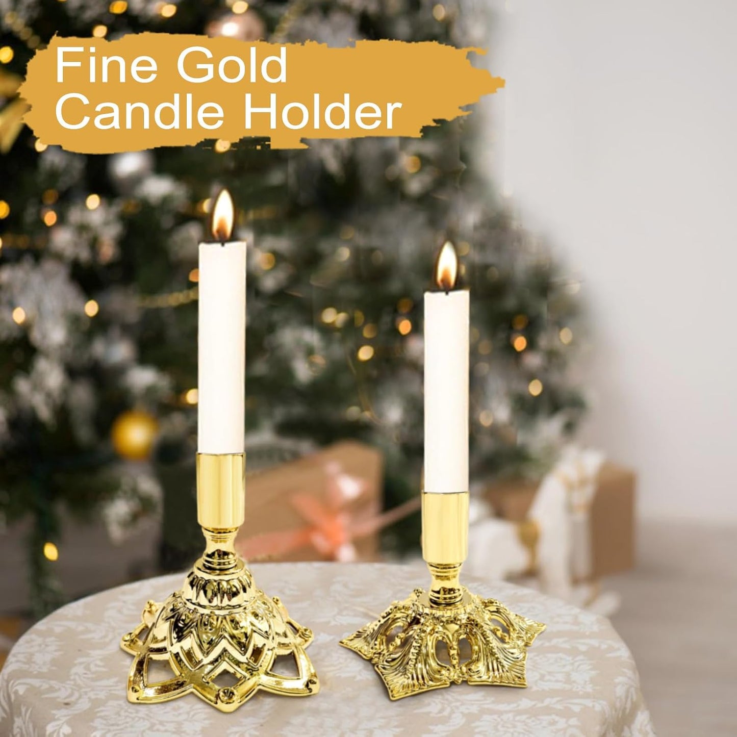 Candlestick Holders,Taper Candle Holder for Candlesticks Gold Plated Candle Metal Stick Candle Holders for