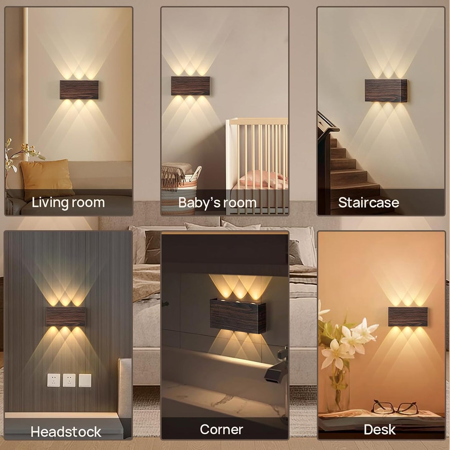 2 Pcs LED Magnetic Wall Sconce Lights,5000mAh Wireless Bedside Wall Light USB Rechargeable Reading Wall Lamp,3 Lighting