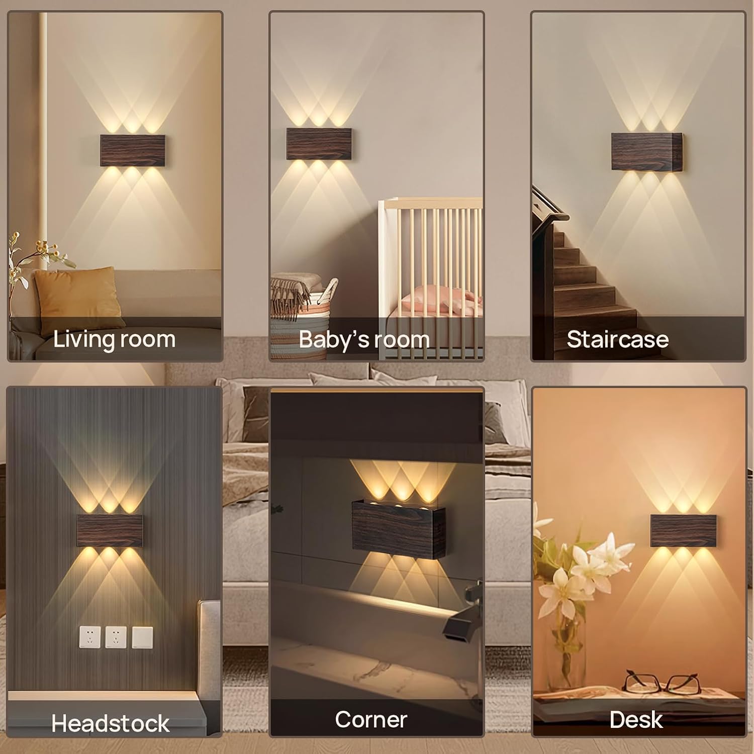 2 Pcs LED Magnetic Wall Sconce Lights,5000mAh Wireless Bedside Wall Light USB Rechargeable Reading Wall Lamp,3 Lighting