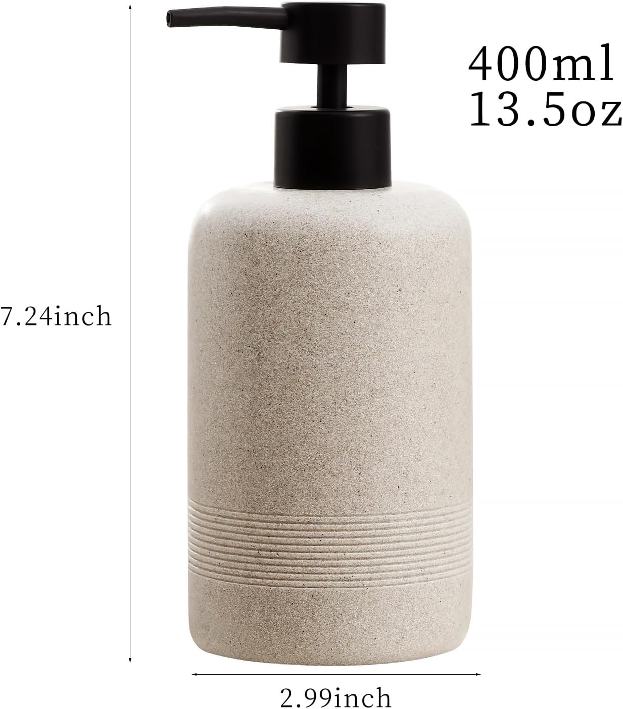 Soap Dispensers,13.53 OZ, 2 PCS,Sandstone Look Beige Empty Bottles | Simple,Refillable Hand Dish Lotion Shampoo and