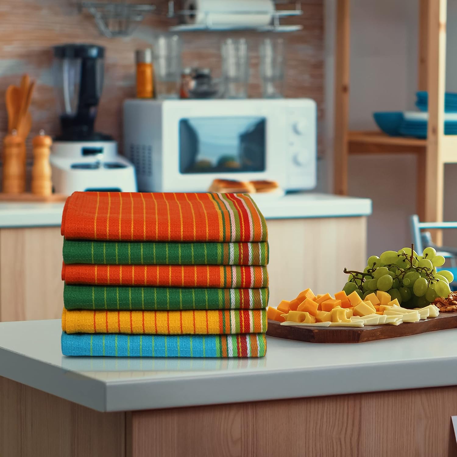 Urban Villa Kitchen Towels Cotton Dish Towels 20”x30” (Set of 12) Multi