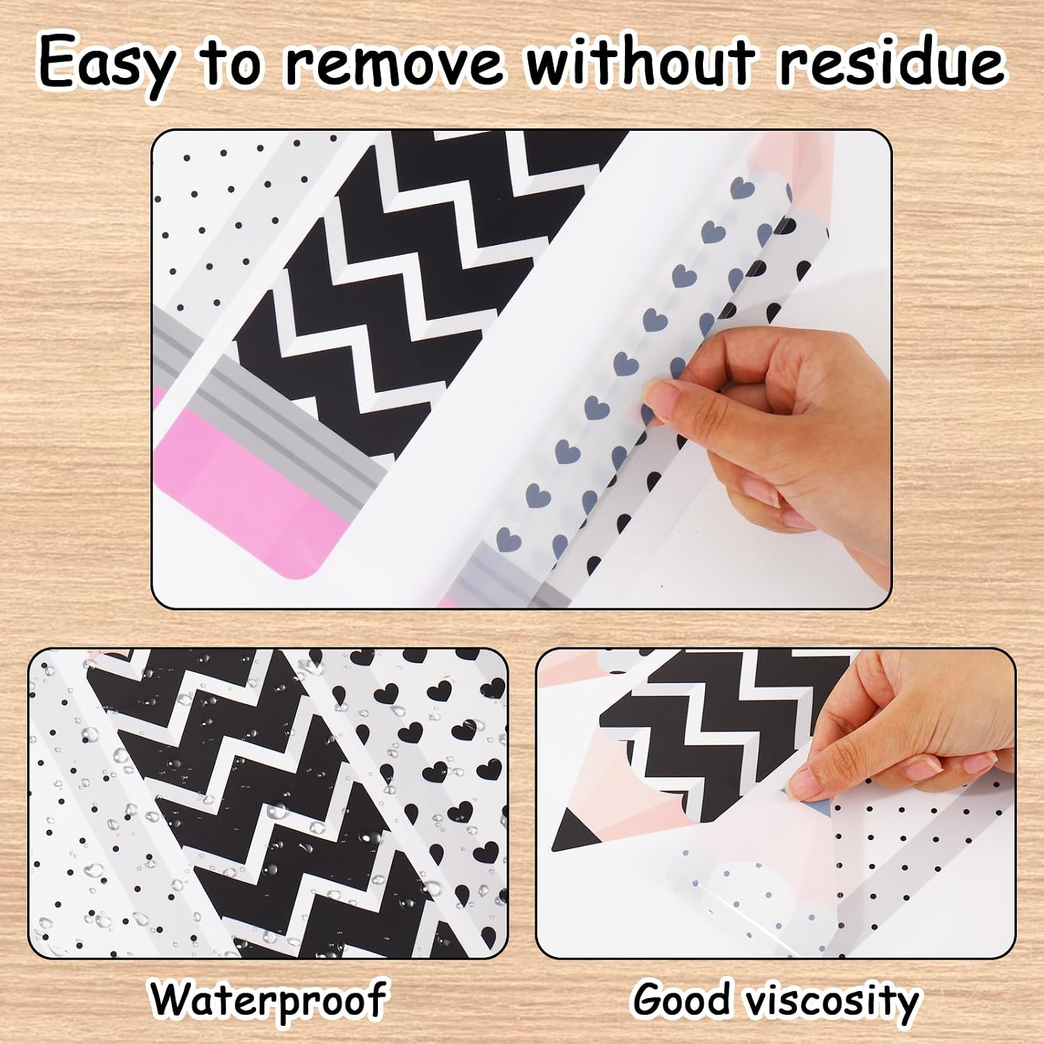8 Sheet Wall Decals Minimalist Pencil Peel and Stick Wall Decals Self Adhesive / Black White Pencil