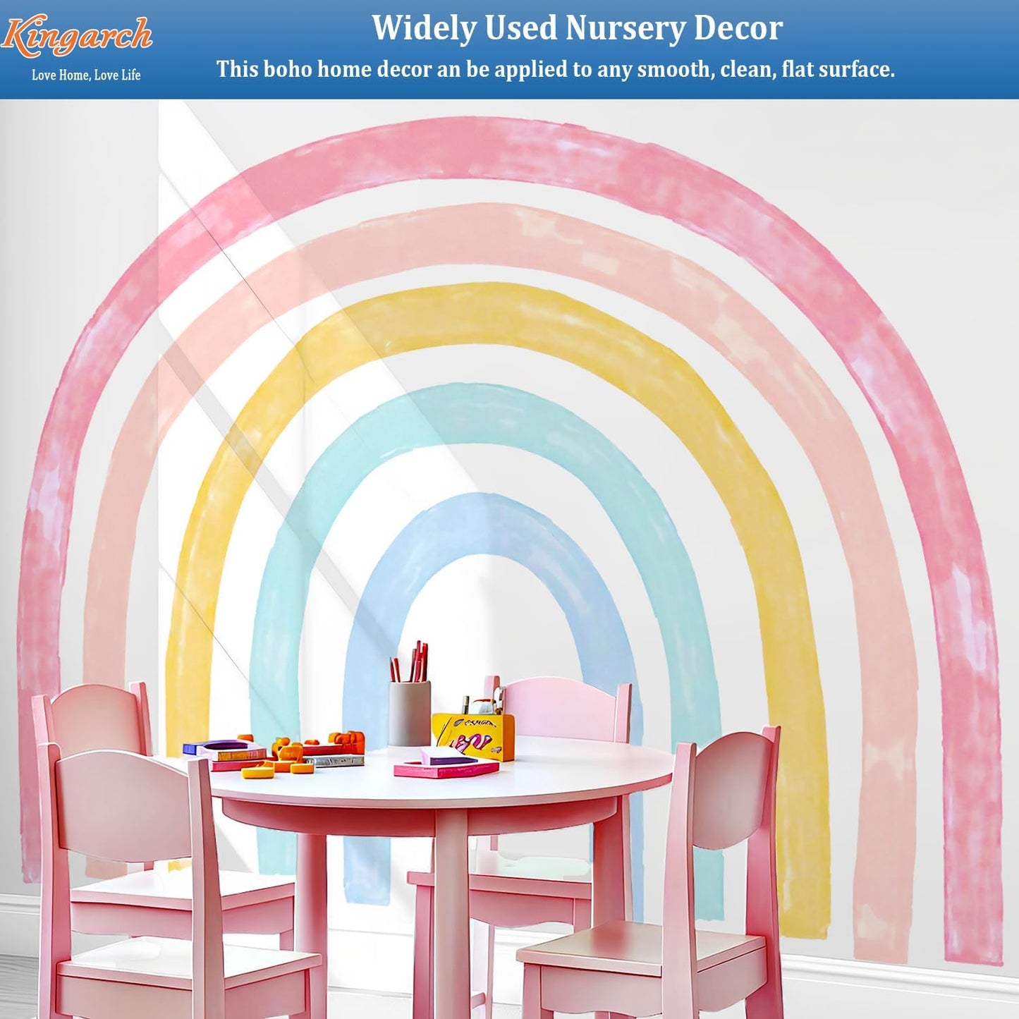 Large Watercolor Rainbow Wall Decals / Rainbow