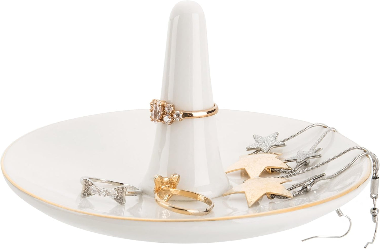 Trinket Tray / Ring Dish Holder / White Ceramic