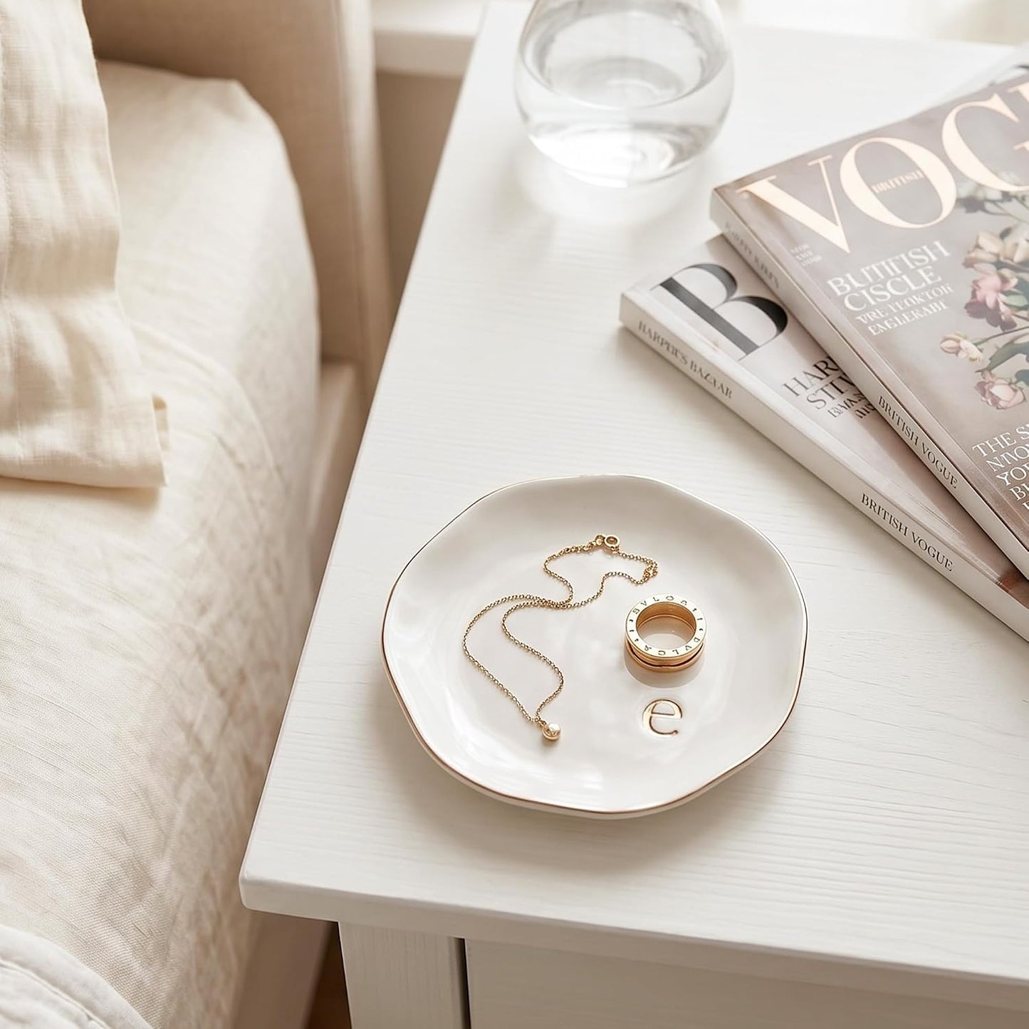 Ceramic Jewelry Tray / E / White