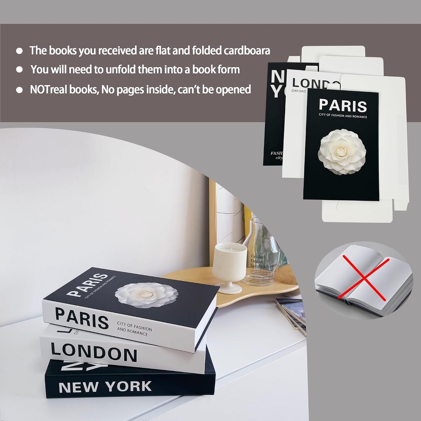 Modern and Fashionable Minimalist Decoration Books / Set of 3