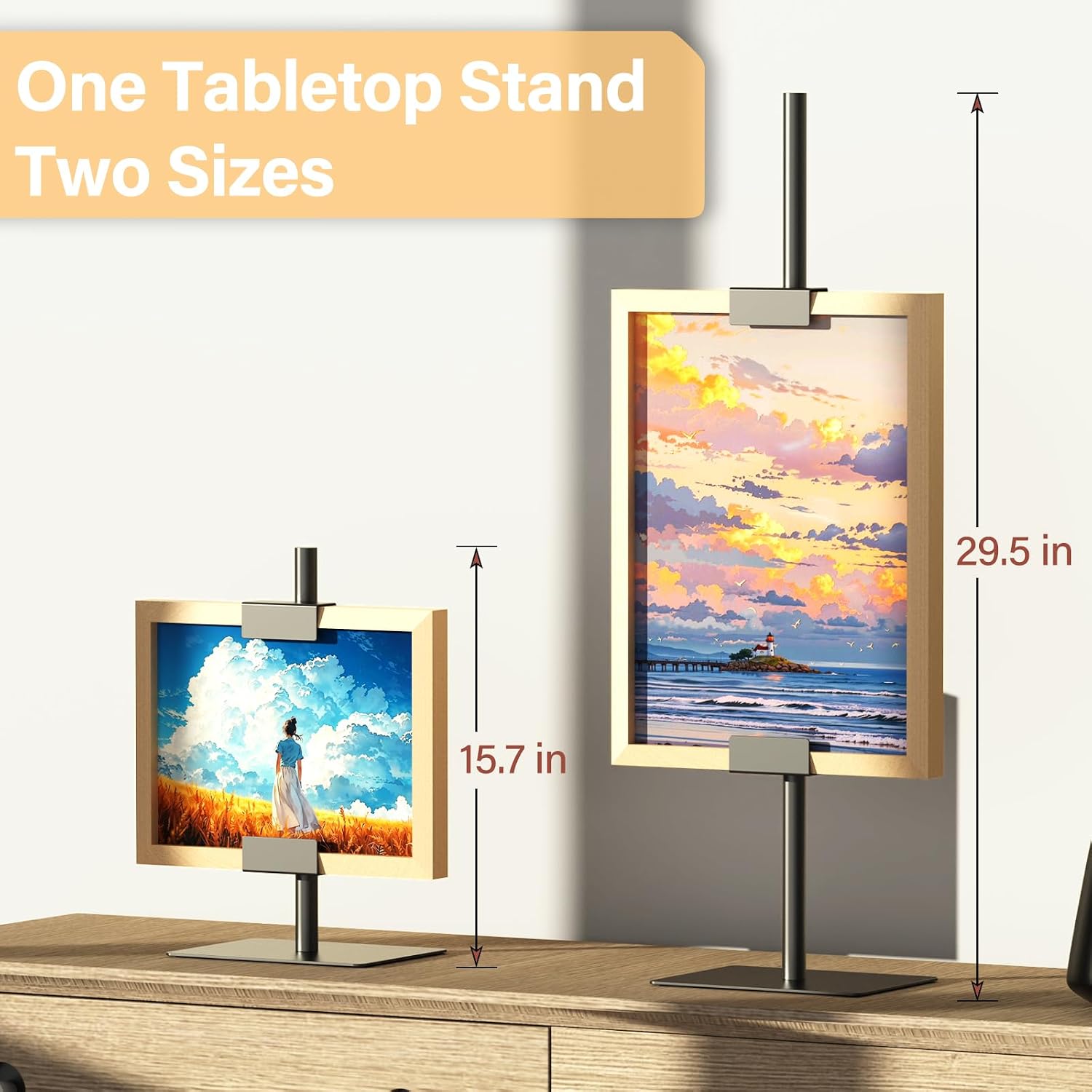 Tabletop Easel Stand for Picture Frames / Black