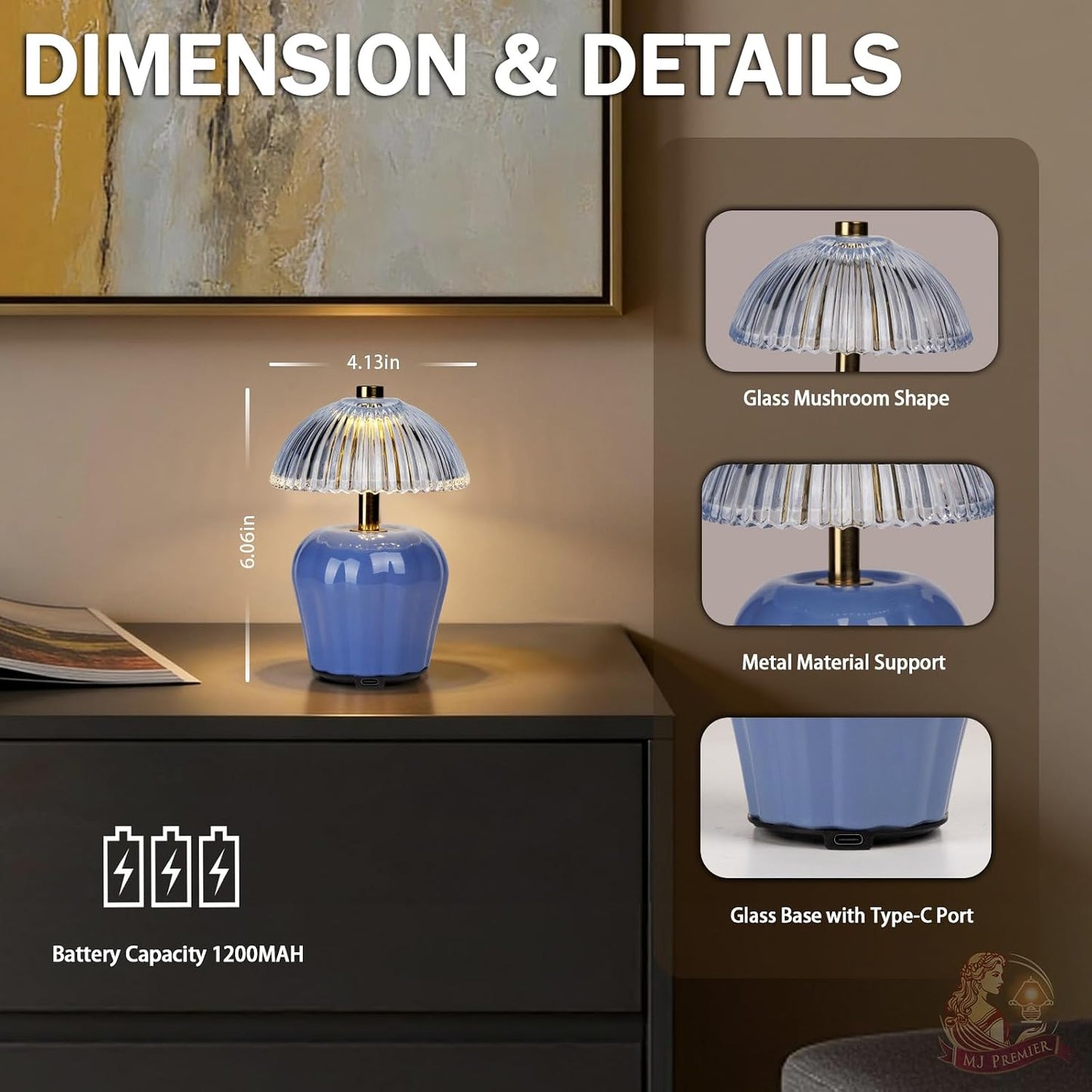 Rechargeable Table Lamp / Blue