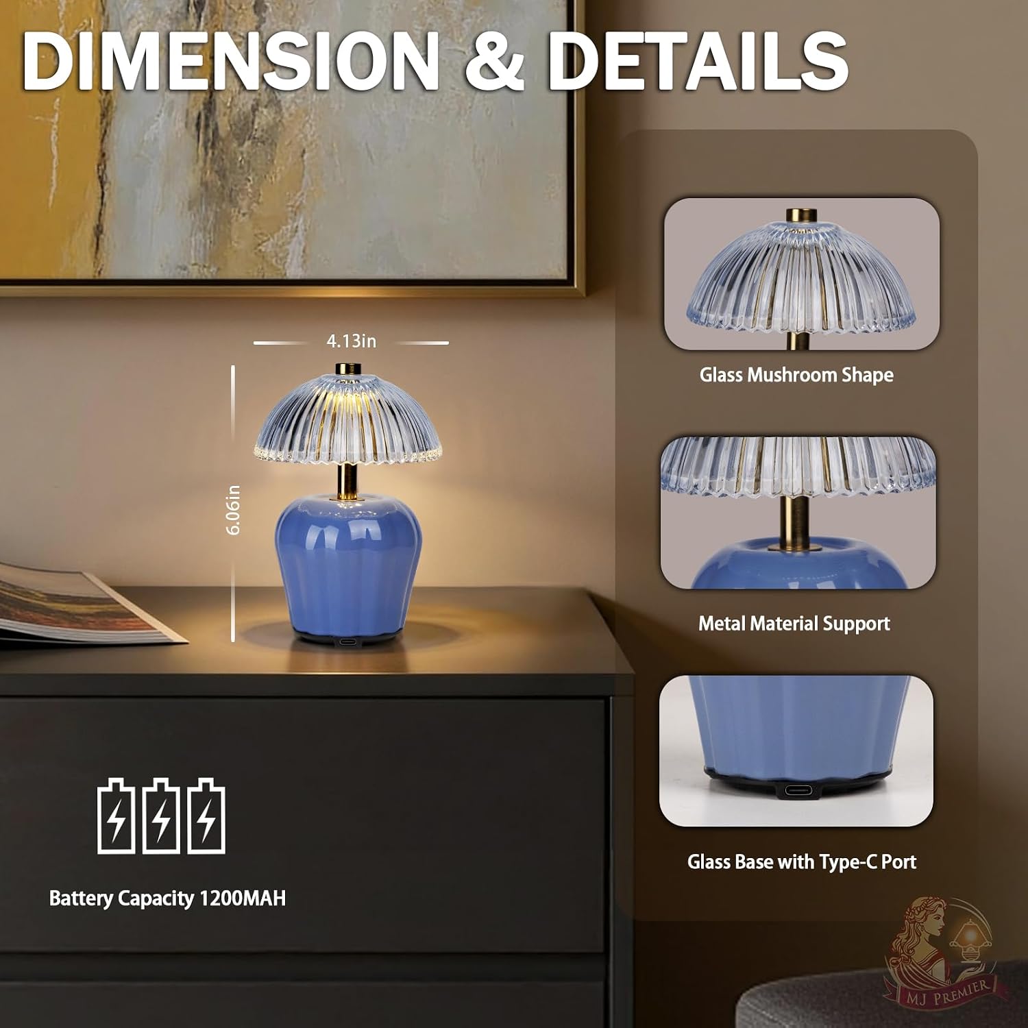 Rechargeable Table Lamp / Blue