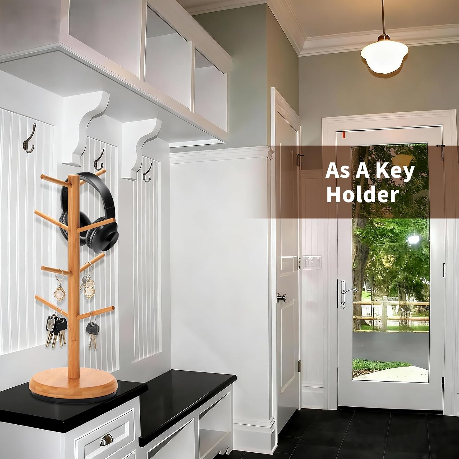BAMBANG Mug Holder, 360° Rotating Mug Tree Holds 8 Coffee Cups, Space Saving Mug Rack with Stable Base for Kitchen