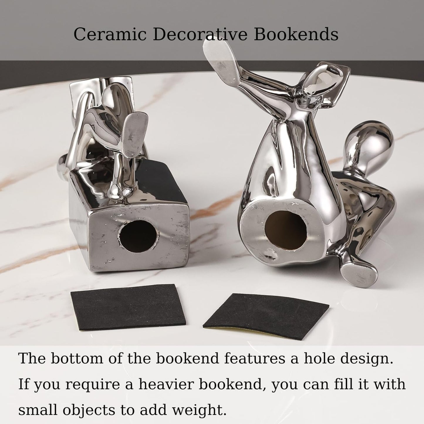 Ceramic Decorative Bookends / Silver