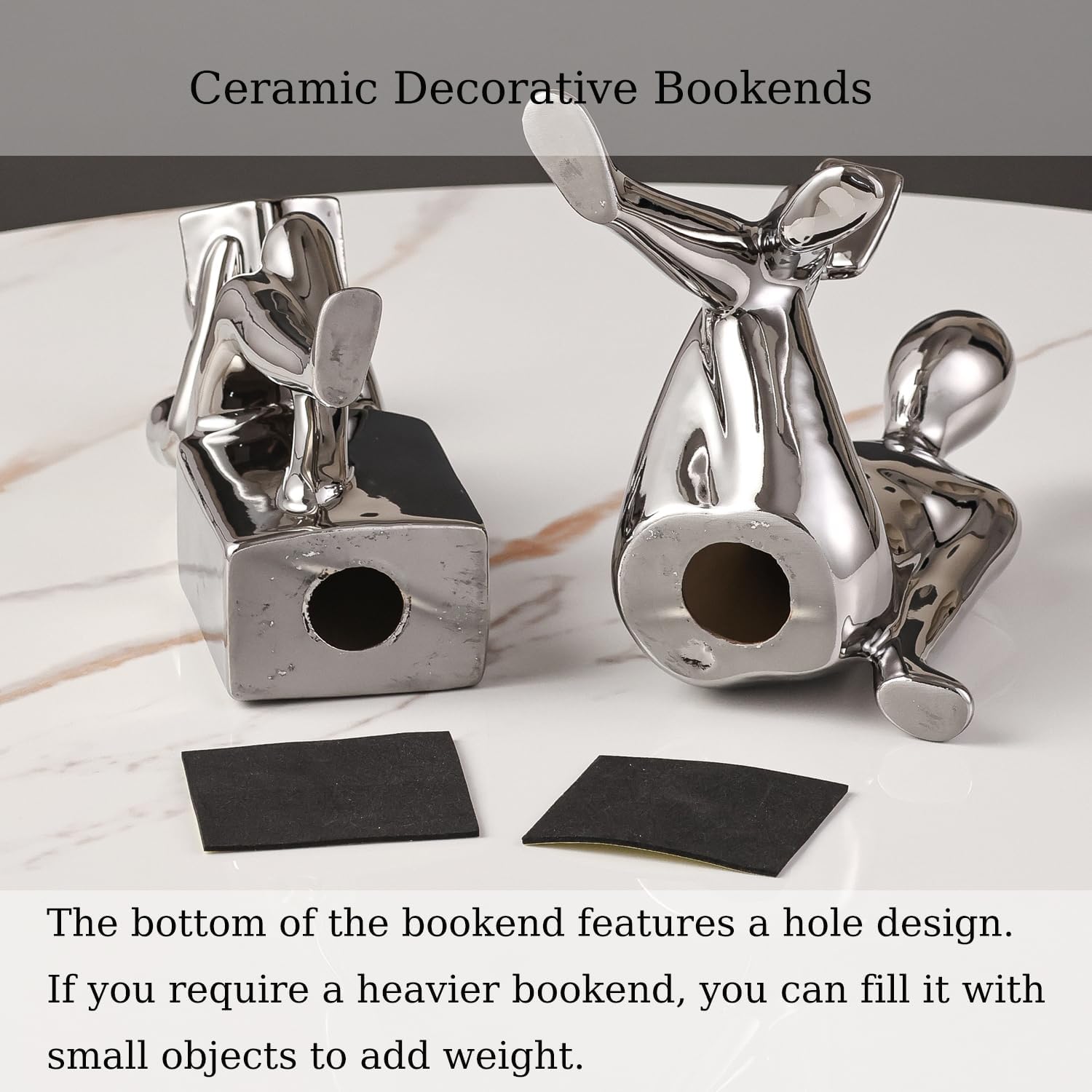 Ceramic Decorative Bookends / Silver