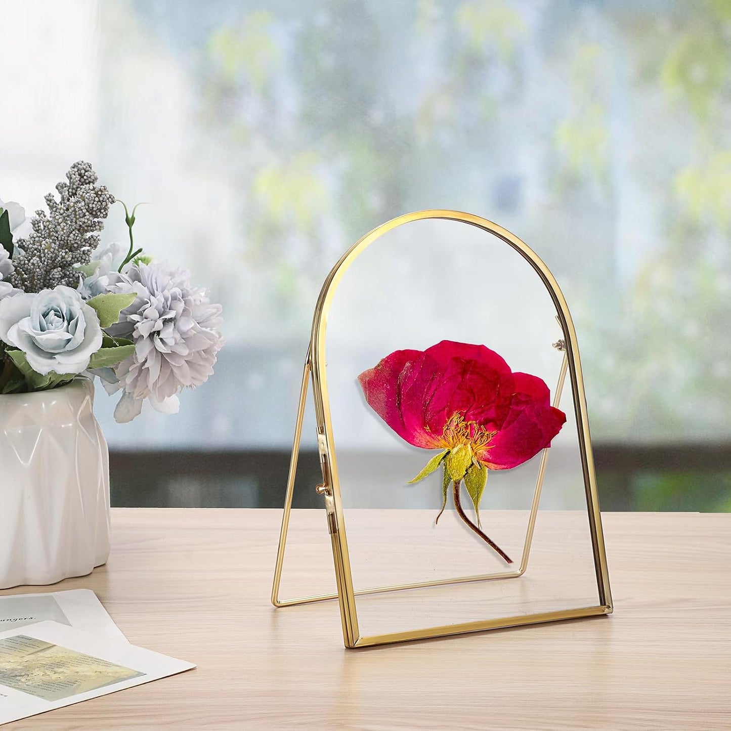 Arch Double Sided Glass Frame Floating / 5 x 7 / Gold / Set of 3