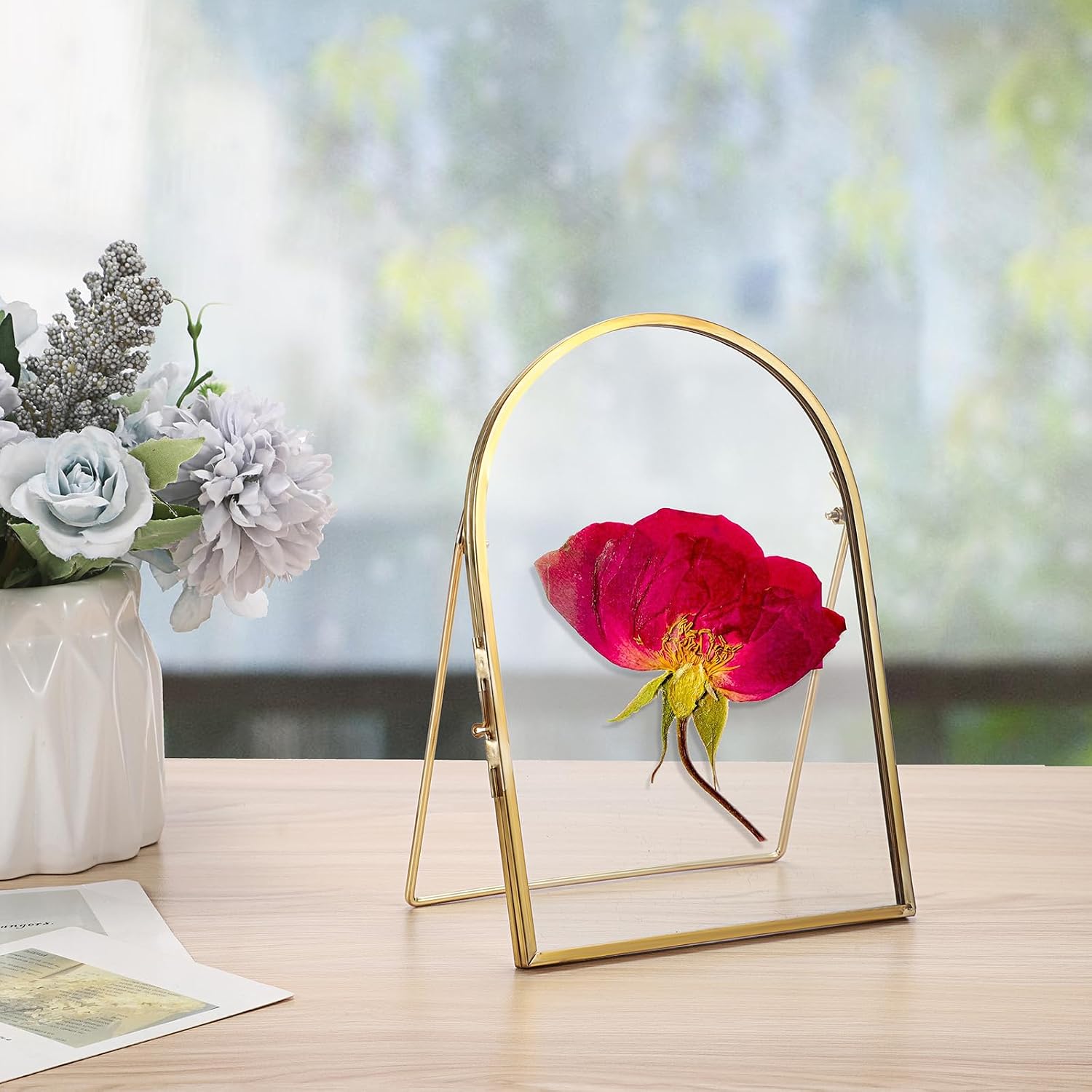Arch Double Sided Glass Frame Floating / 5 x 7 / Gold / Set of 3