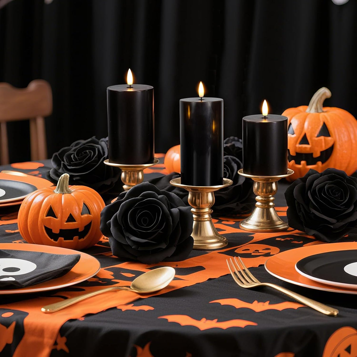 Homemory Black Flameless Candles Battery Operated with Remote Timer, 3PC | Rael Wax LED Pillar Candles with Realistic