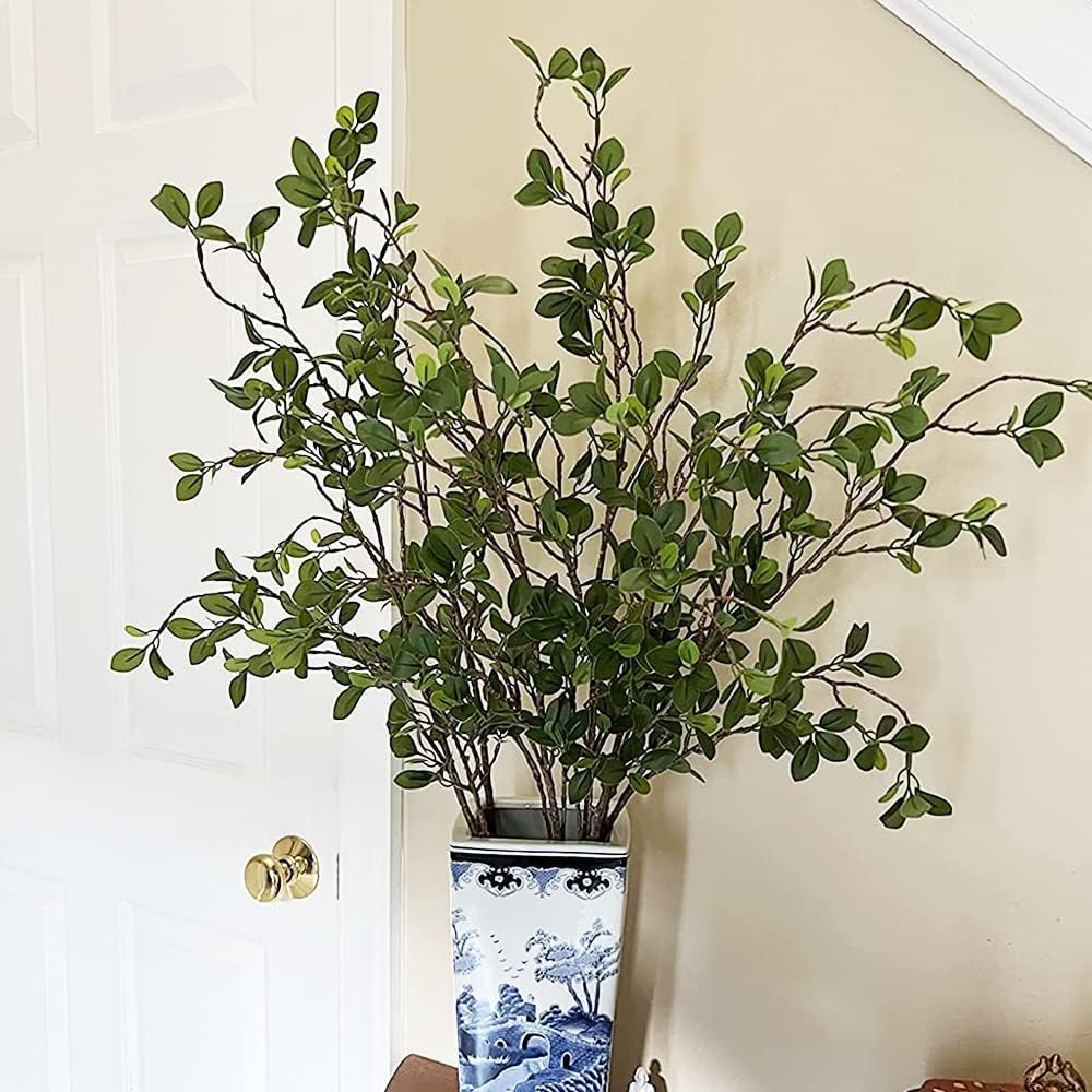 Artificial Branches Plants Greenery Stems Faux Branches for Vase Plant Artificial / Green / Set of 6