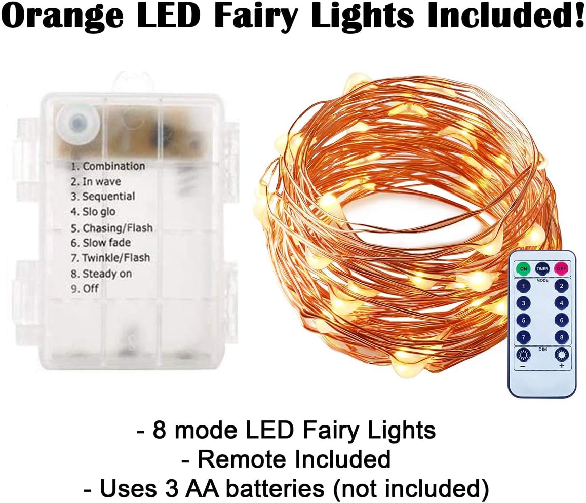 Vela Lanterns Decorative Indoor LED Light Halloween Holder, Amber, L, 2-PK | Orange Fall Decorations, Fantasy Moroccan