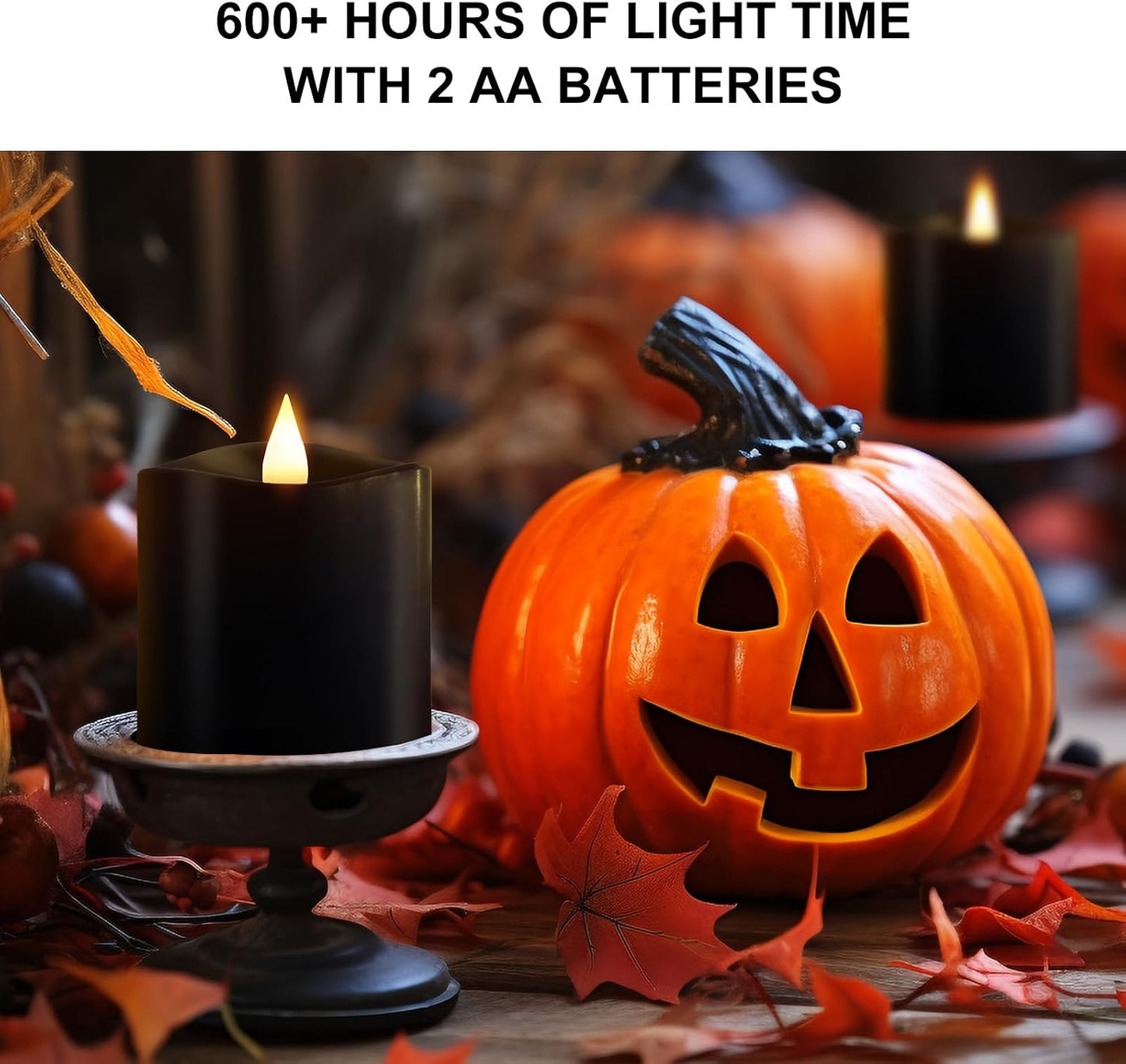 3x3 Flickering Flameless Candles Set of 2, Real Wax LED Candles,with Timer, 3 inch Flameless Candles with
