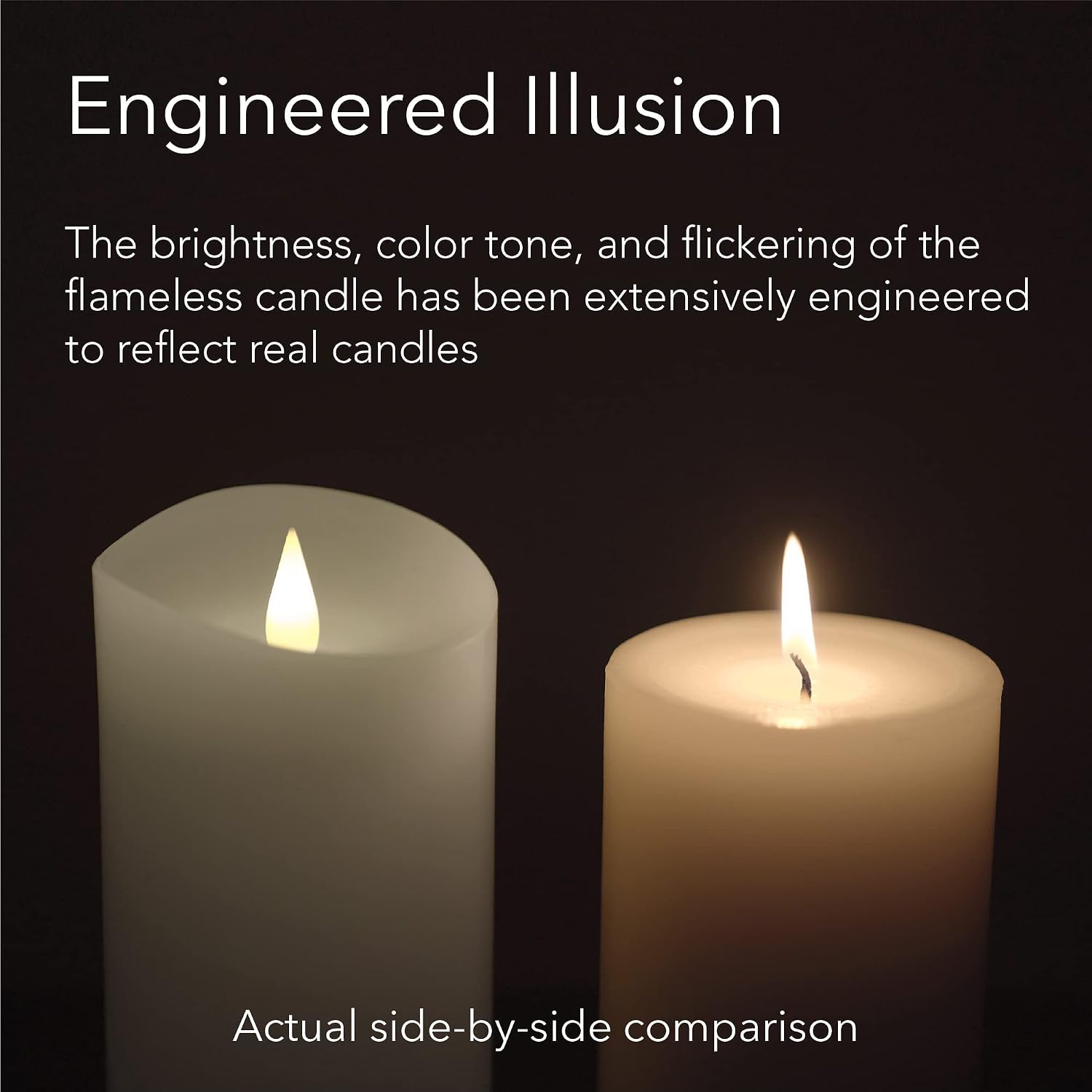 Flameless LED Candles with Remote Control, 3"x 7.1"Flickering 3D Moving Flame Battery Operated Candles in Real Wax