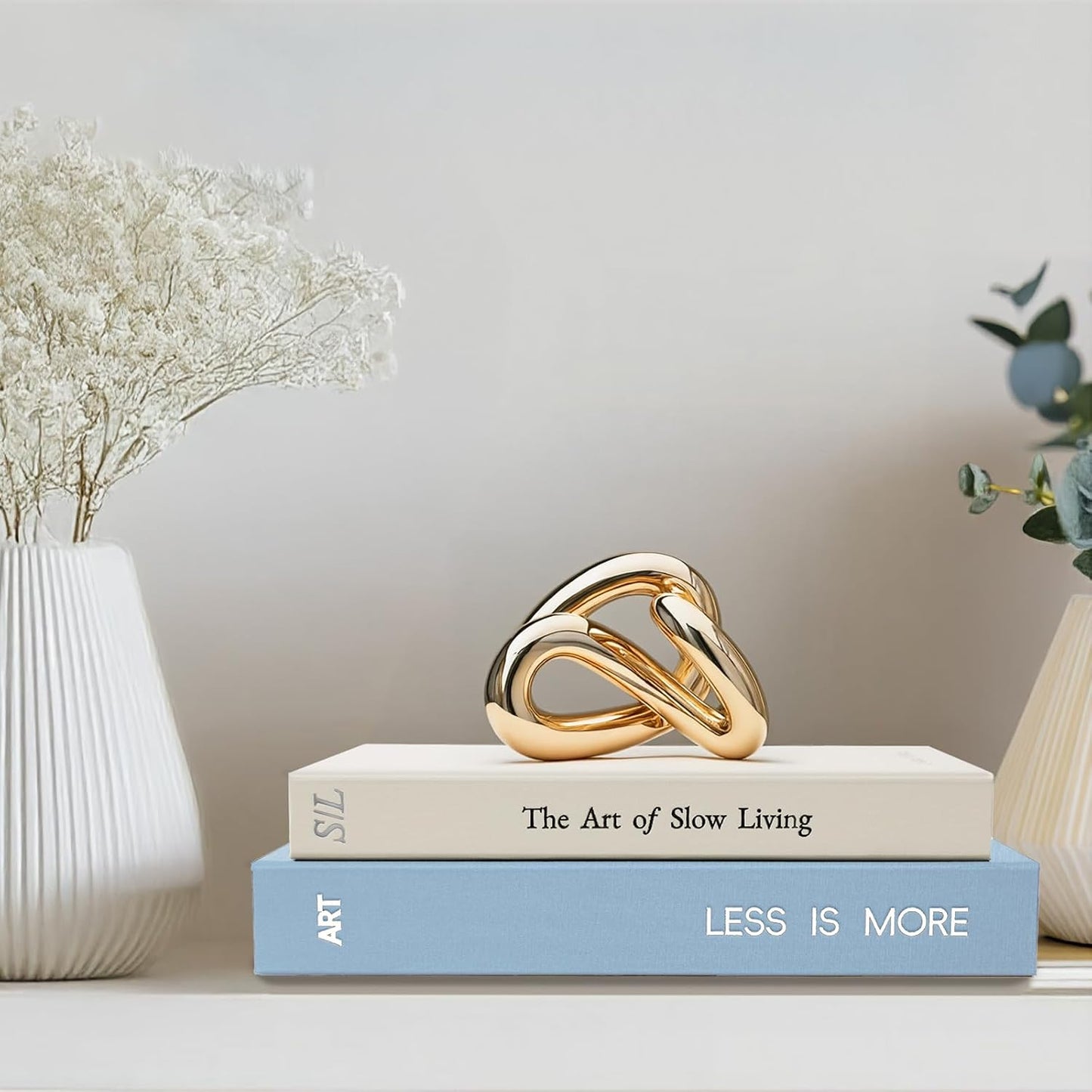 Minimalist Decorative Books / Blue-white / Set of 2