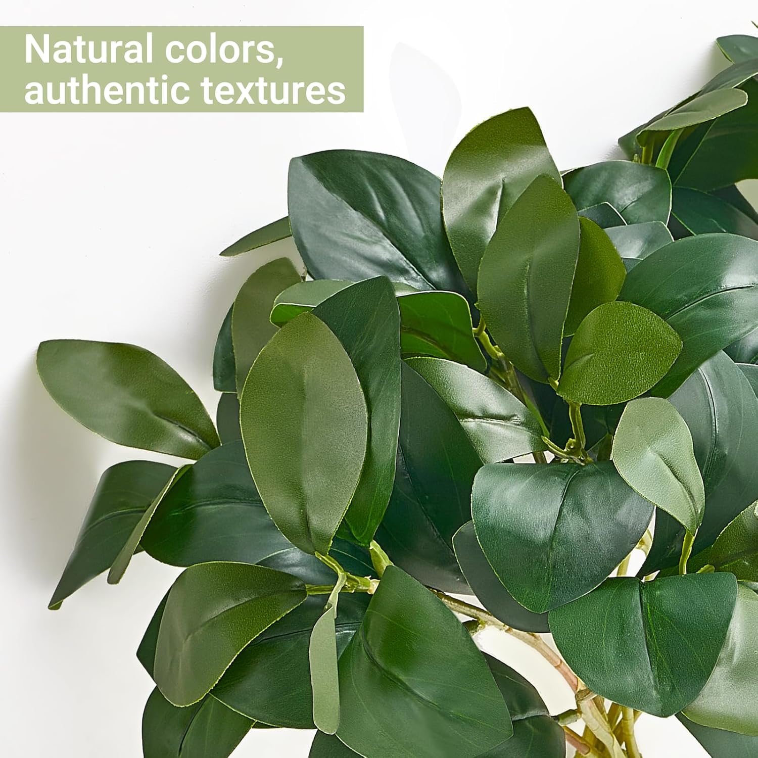 Fake Plants in Small Ceramic Vase Realistic Artificial Faux Plants Indoor Modern / White / 10 Inch