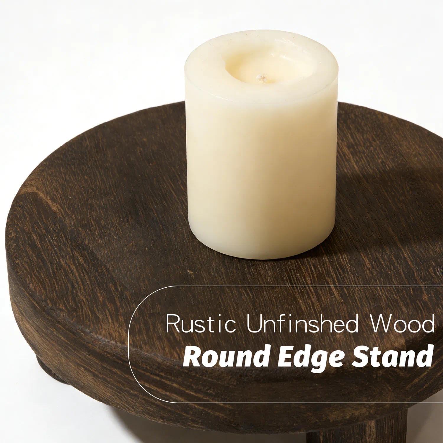 6"/8"/10" Unfinished Rustic Wood Stands / Set of 3